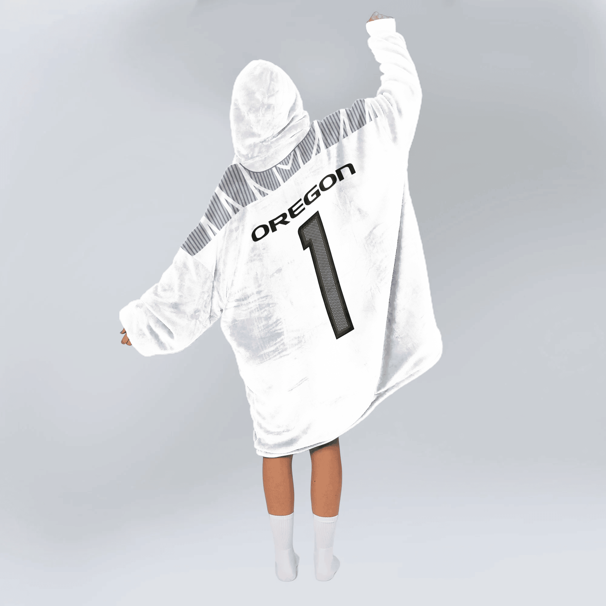 Adult #1 Oregon Football Unisex Blanket Hoodie