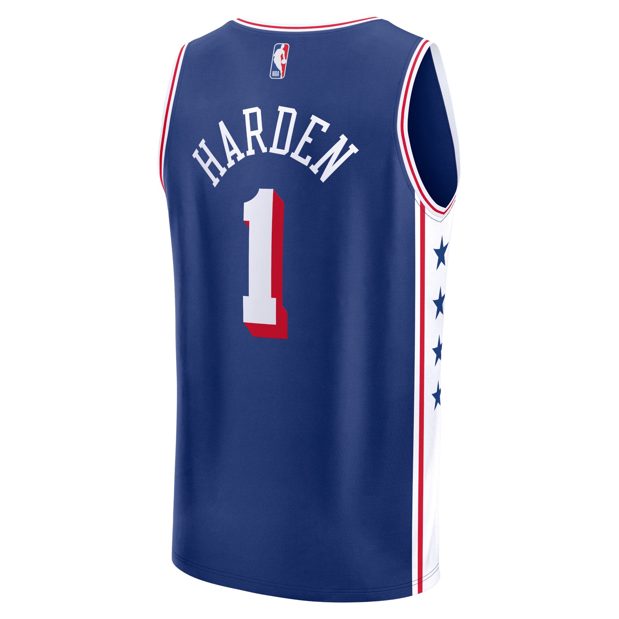 Men's Philadelphia 76ers James Harden  Royal 2023/24 Fast Break Replica Jersey - Icon Edition