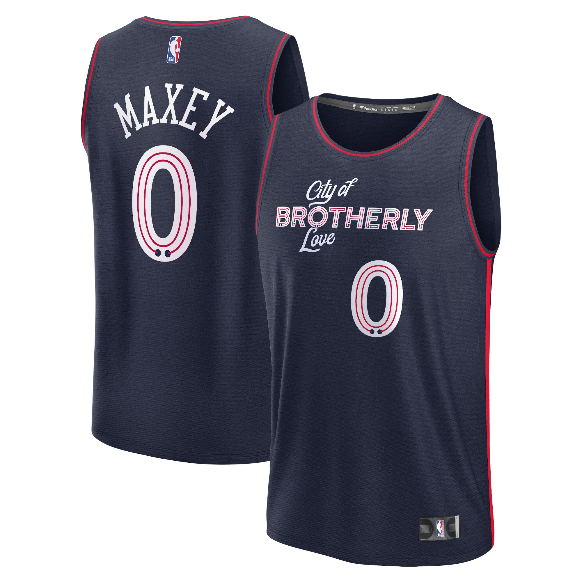 Unisex Philadelphia 76ers Tyrese Maxey  Navy 2023/24 Fast Break Jersey - City Edition