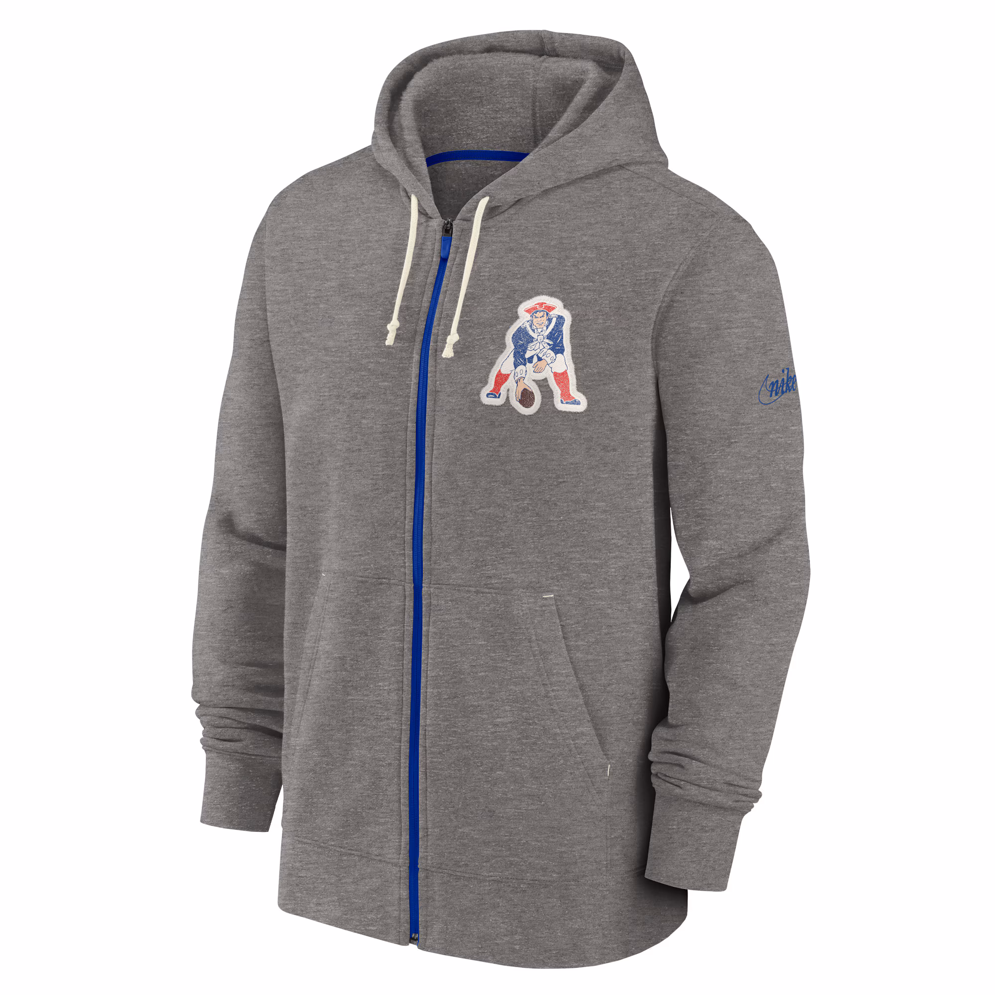 New England Patriots Historic Lifestyle Full-Zip Hoodie - Heather Charcoal