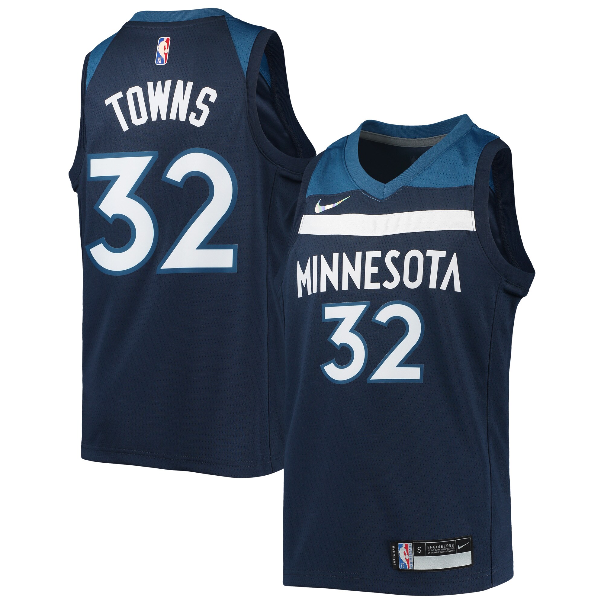 Karl-Anthony Towns Minnesota Timberwolves Youth 2021/22 Diamond Swingman Jersey - Icon Edition - Navy