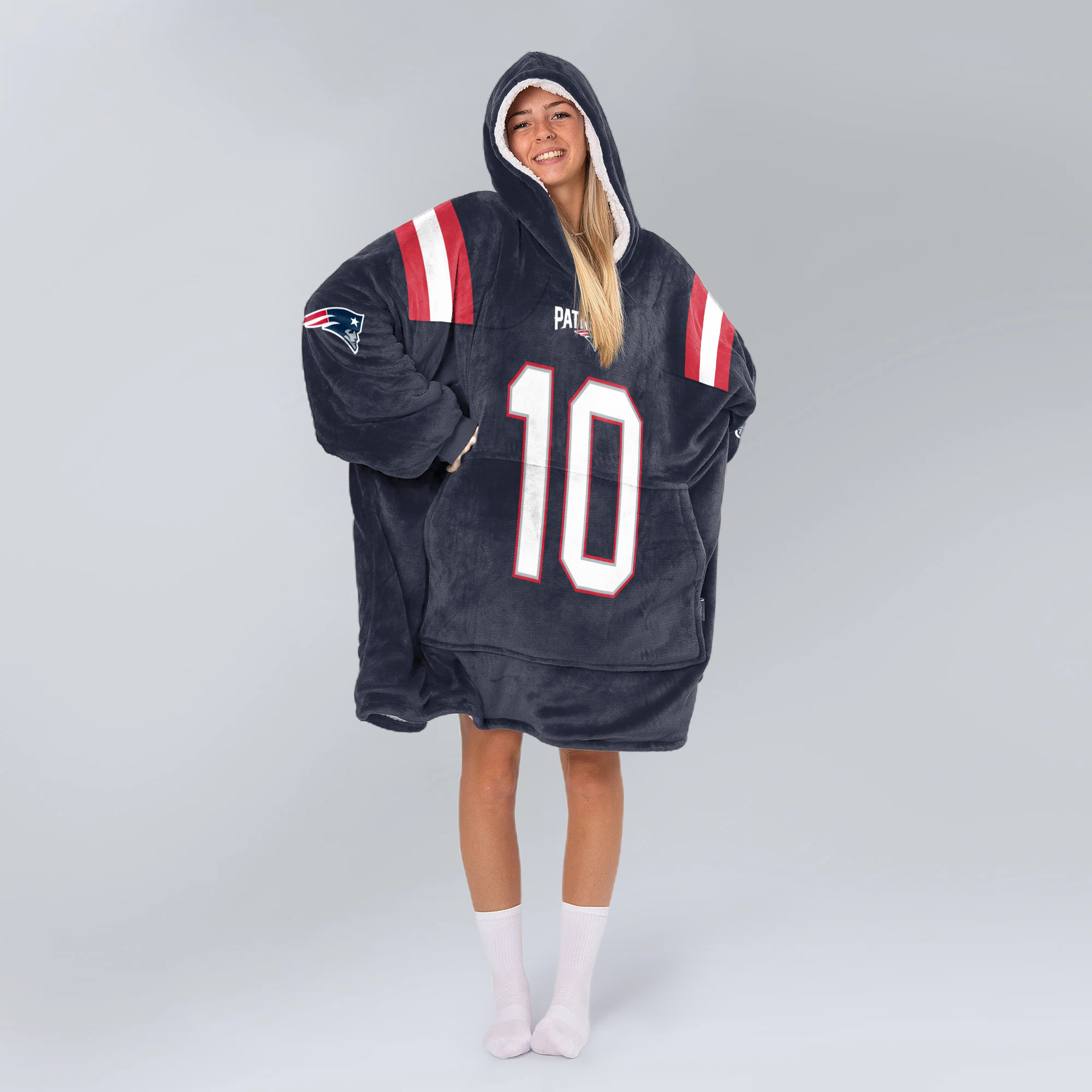 10 New England Football Unisex Blanket Hoodie