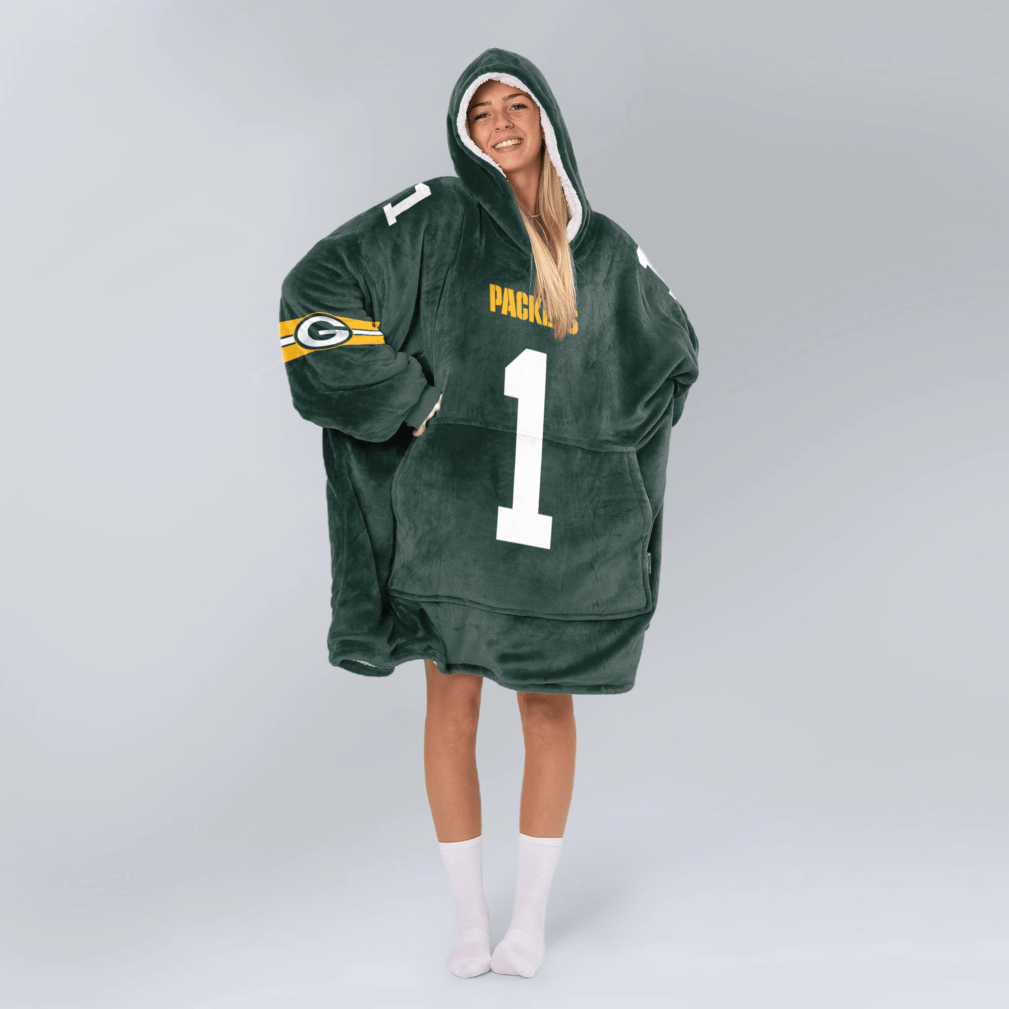 Adult M.P 1 Green Bay Football Unisex Blanket Hoodie