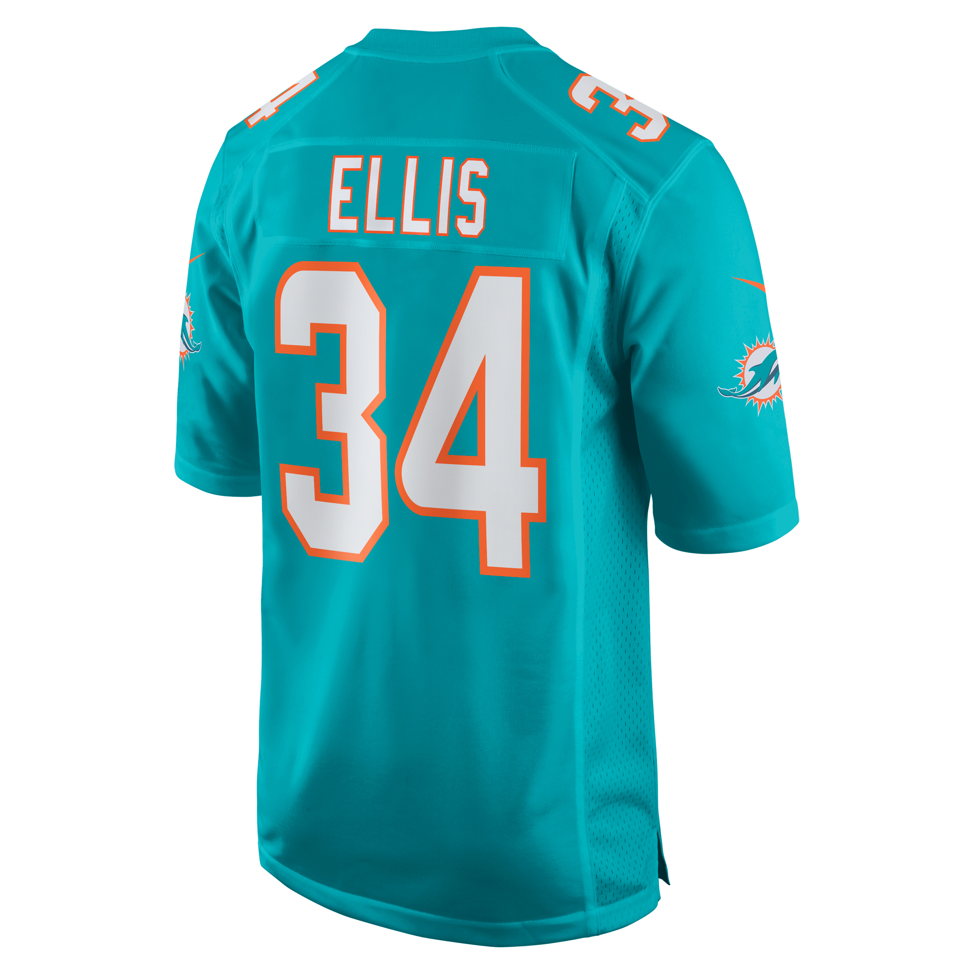Tino Ellis Miami Dolphins Home Game Player Jersey - Aqua