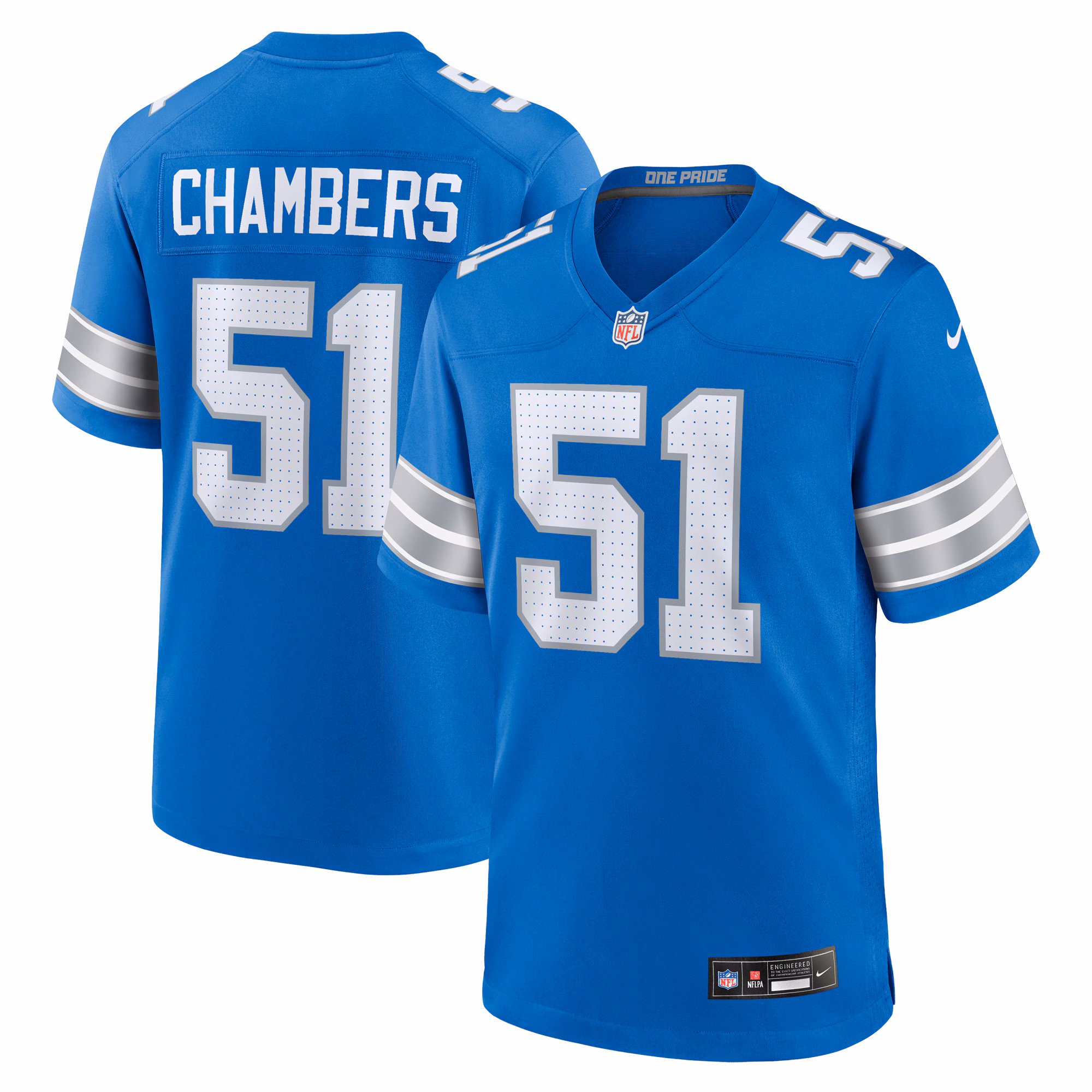 Steele Chambers Detroit Lions Game Jersey -  Blue