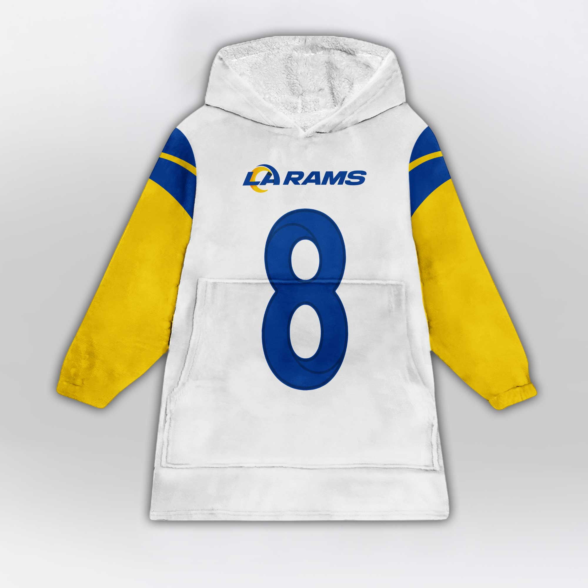 Adult J.V 8 Los Angeles R Football Unisex Blanket Hoodie