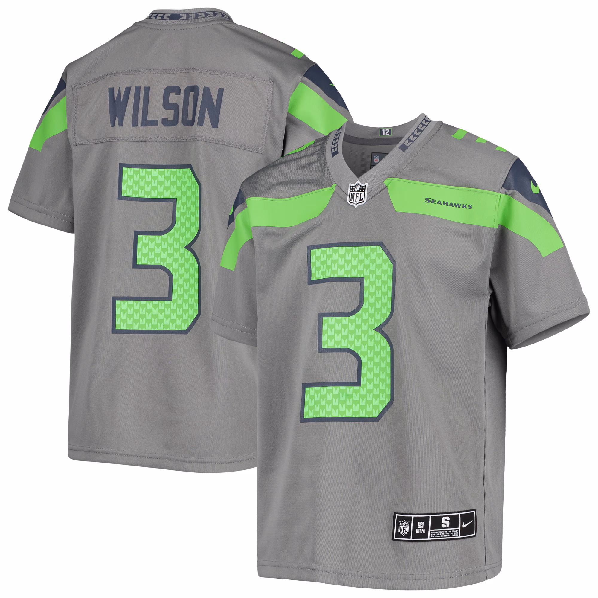 Russell Wilson Seattle Seahawks Youth Inverted Team Game Jersey - Gray