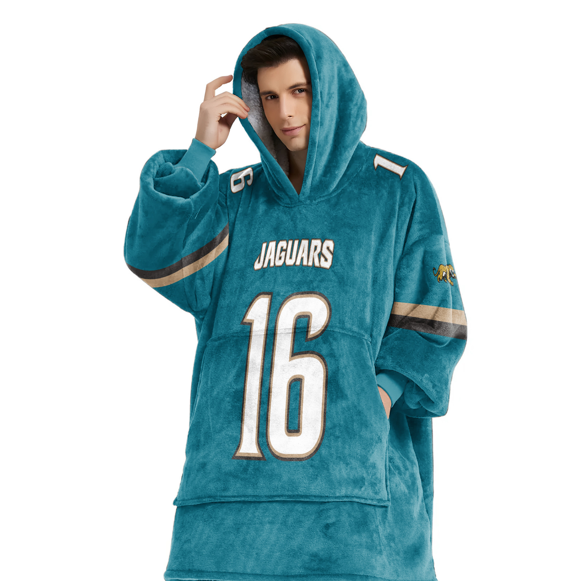 Adult TL 16 Jacksonville Jaguars Football Unisex Blanket Hoodie