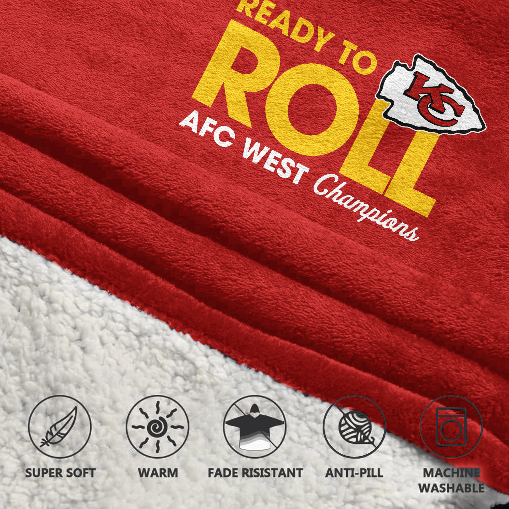 Adult Ready To Roll Kansas City Football Unisex Blanket Hoodie