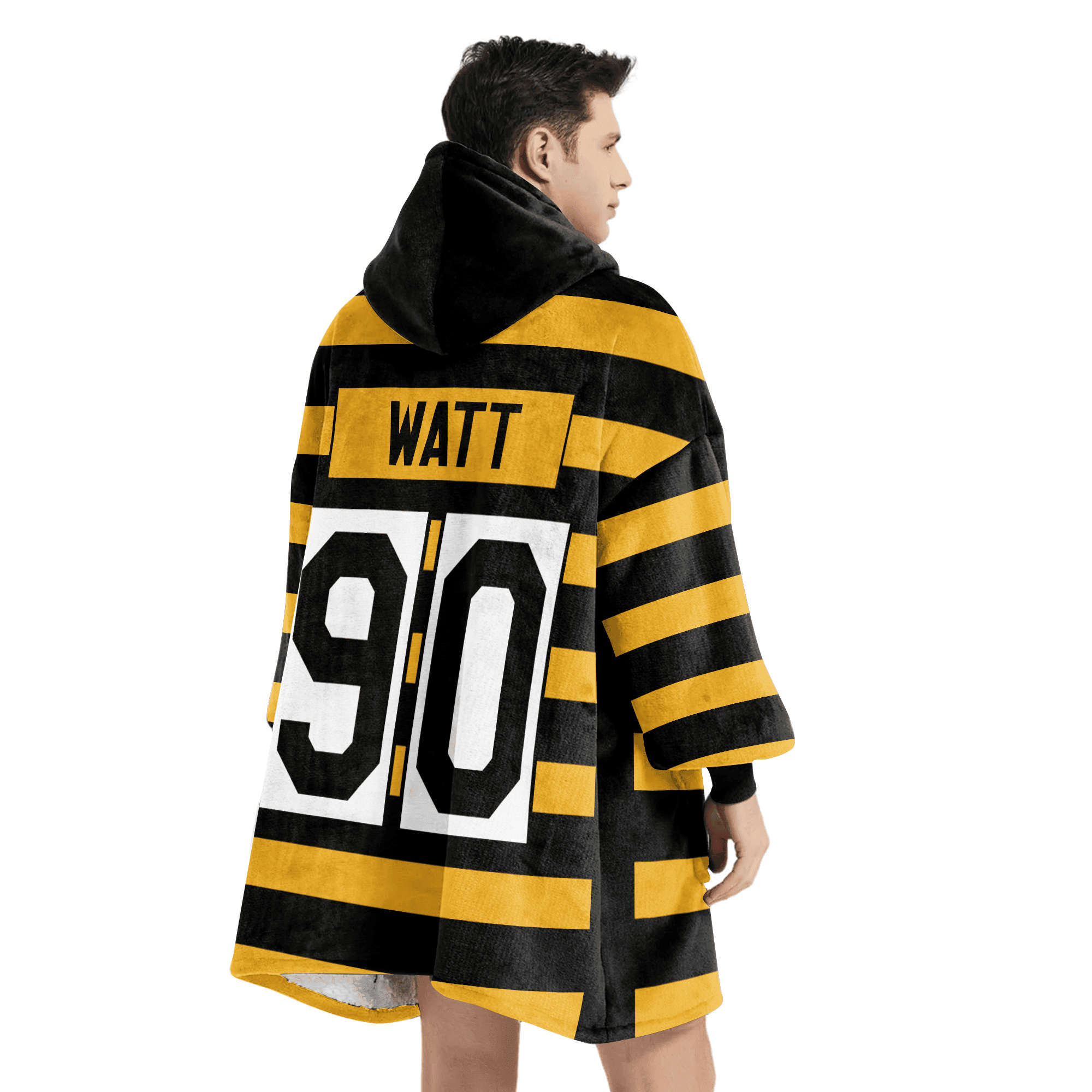 Adult 90 Pittsburgh Football Throwback Unisex Blanket Hoodie