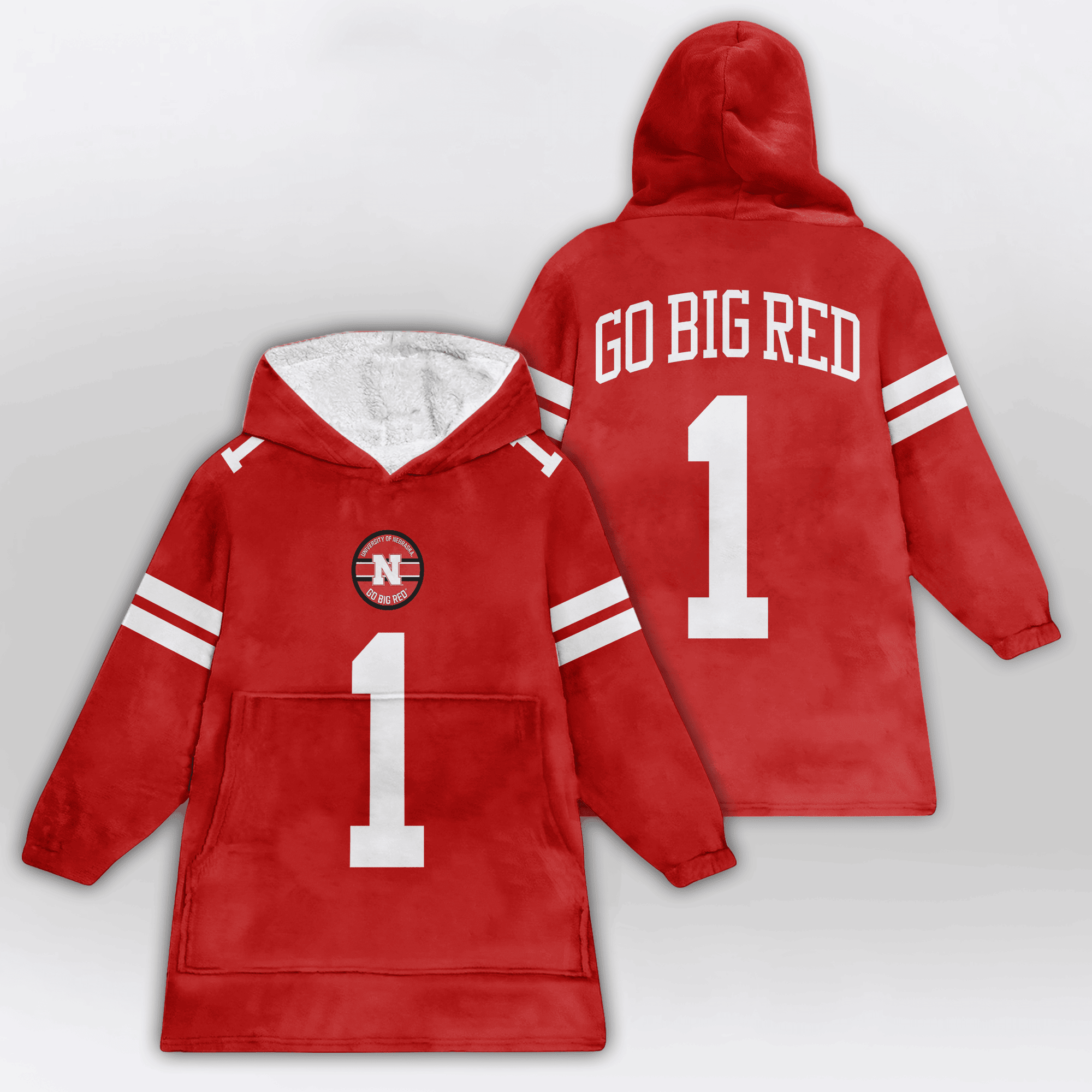 Adult 1 Nebraska Football Unisex Blanket Hoodie