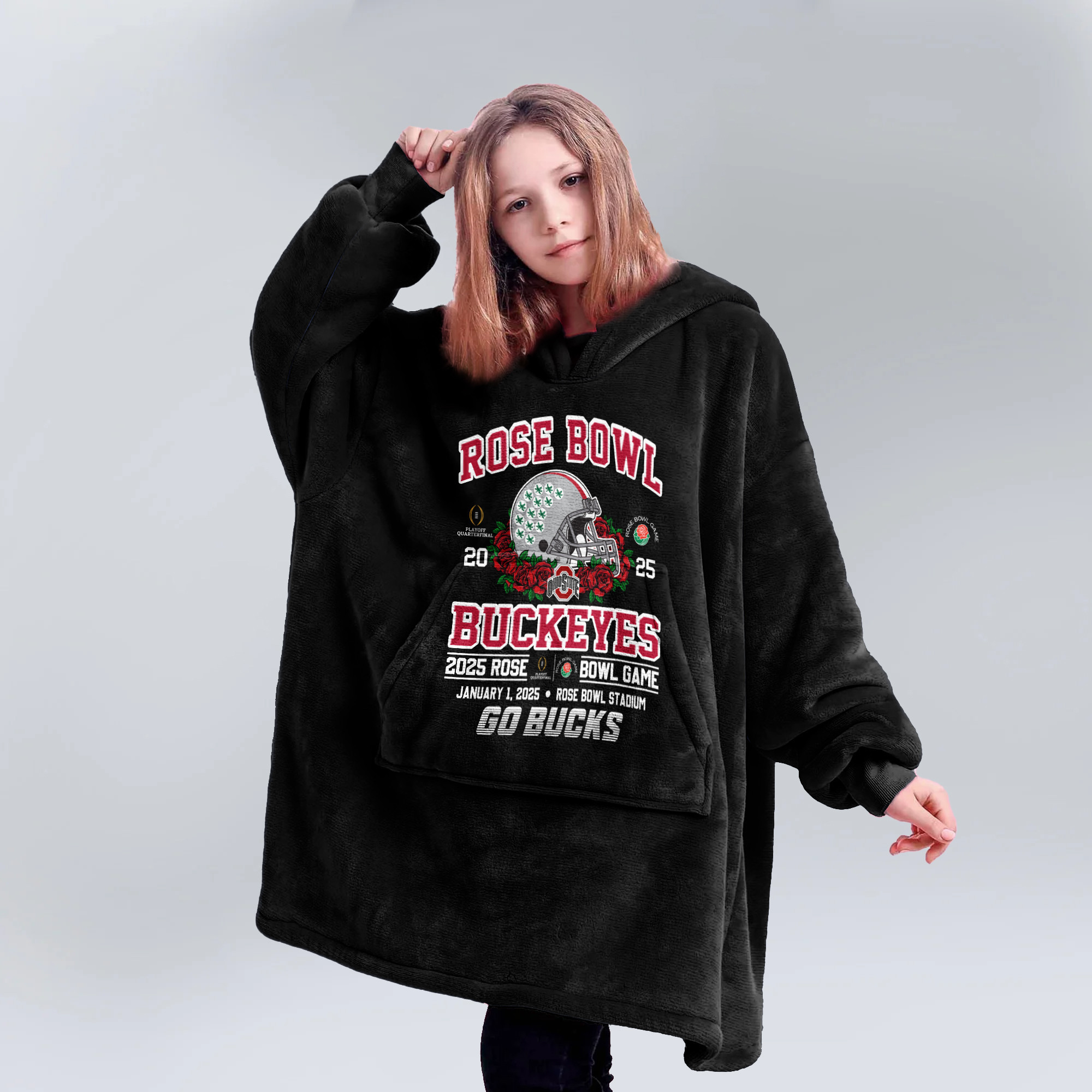 Adult Champions Ohio State Football Unisex Blanket Hoodie