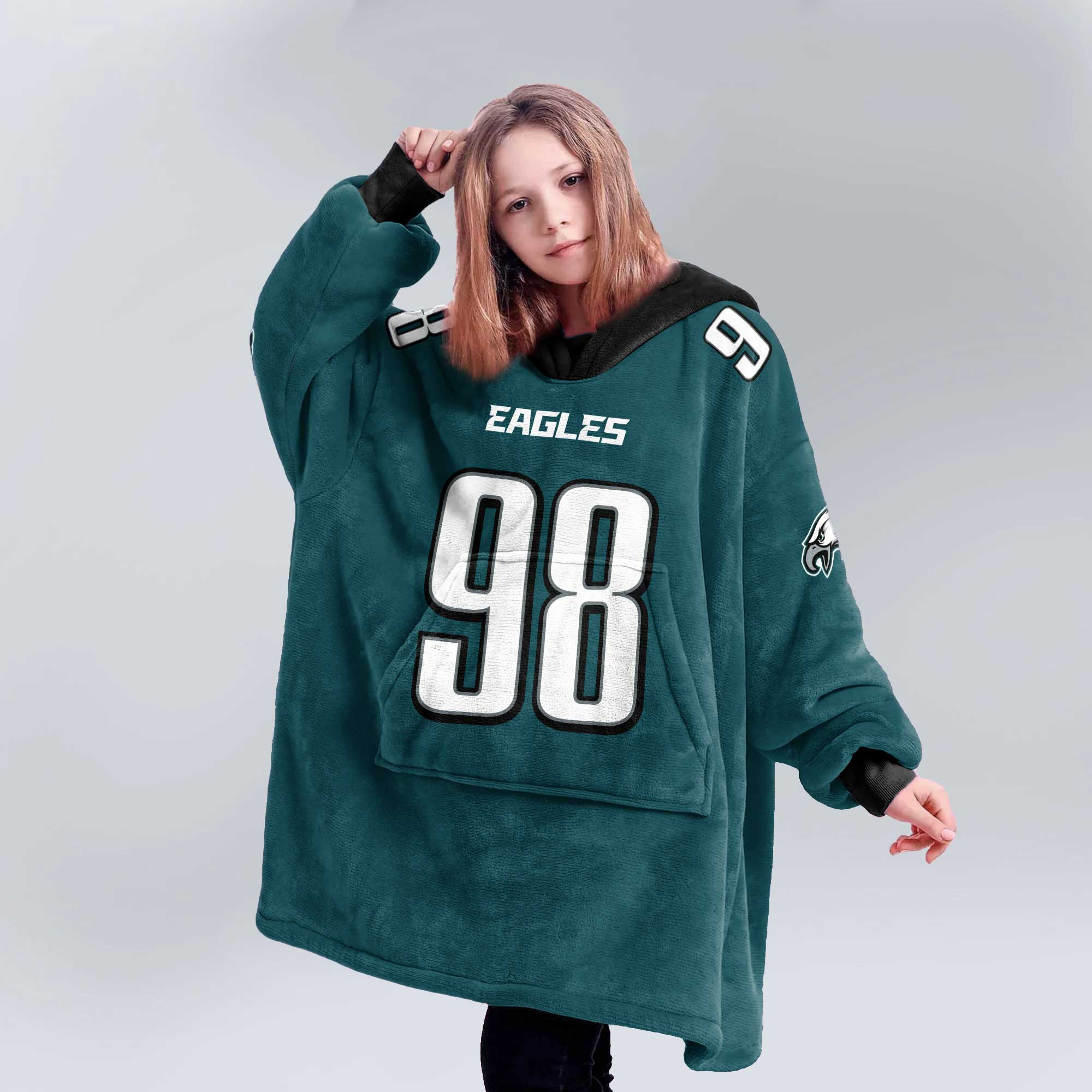 Kid J.C 98 Philadelphia Football Unisex Blanket Hoodie