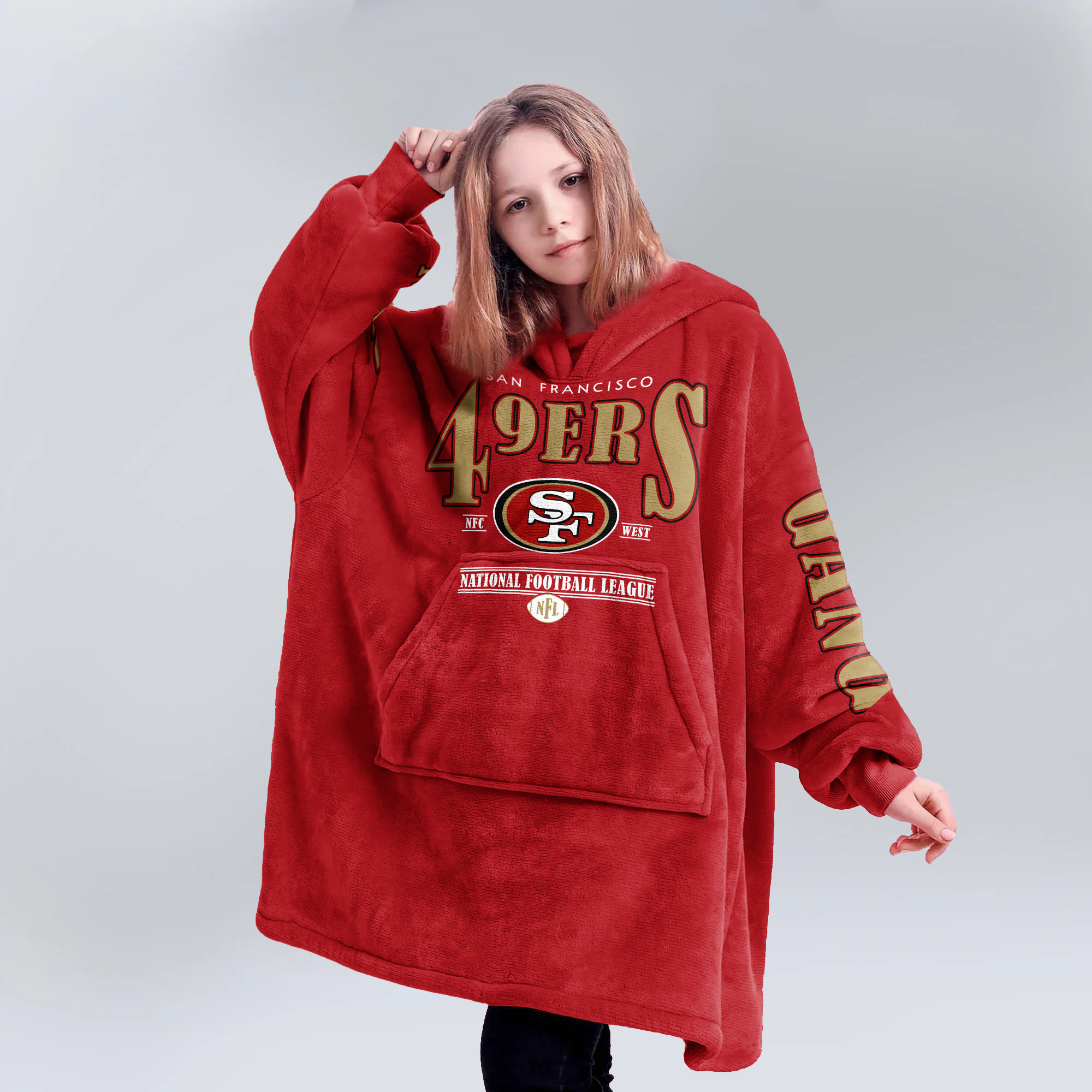 Adult San Francisco 49ers Football Unisex Blanket Hoodie