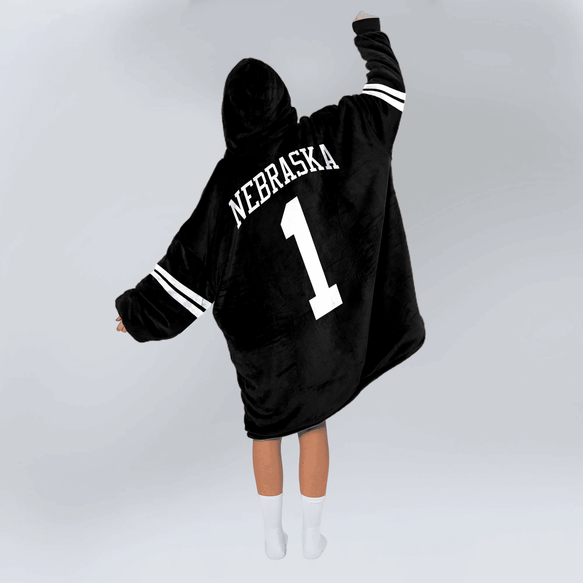 Adult 1 Nebraska Football Unisex Blanket Hoodie