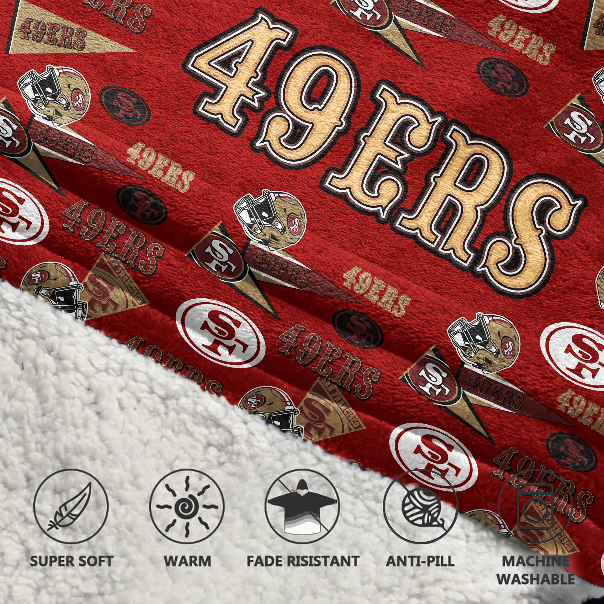 Adult San Francisco 49ers Football Unisex Blanket Hoodie