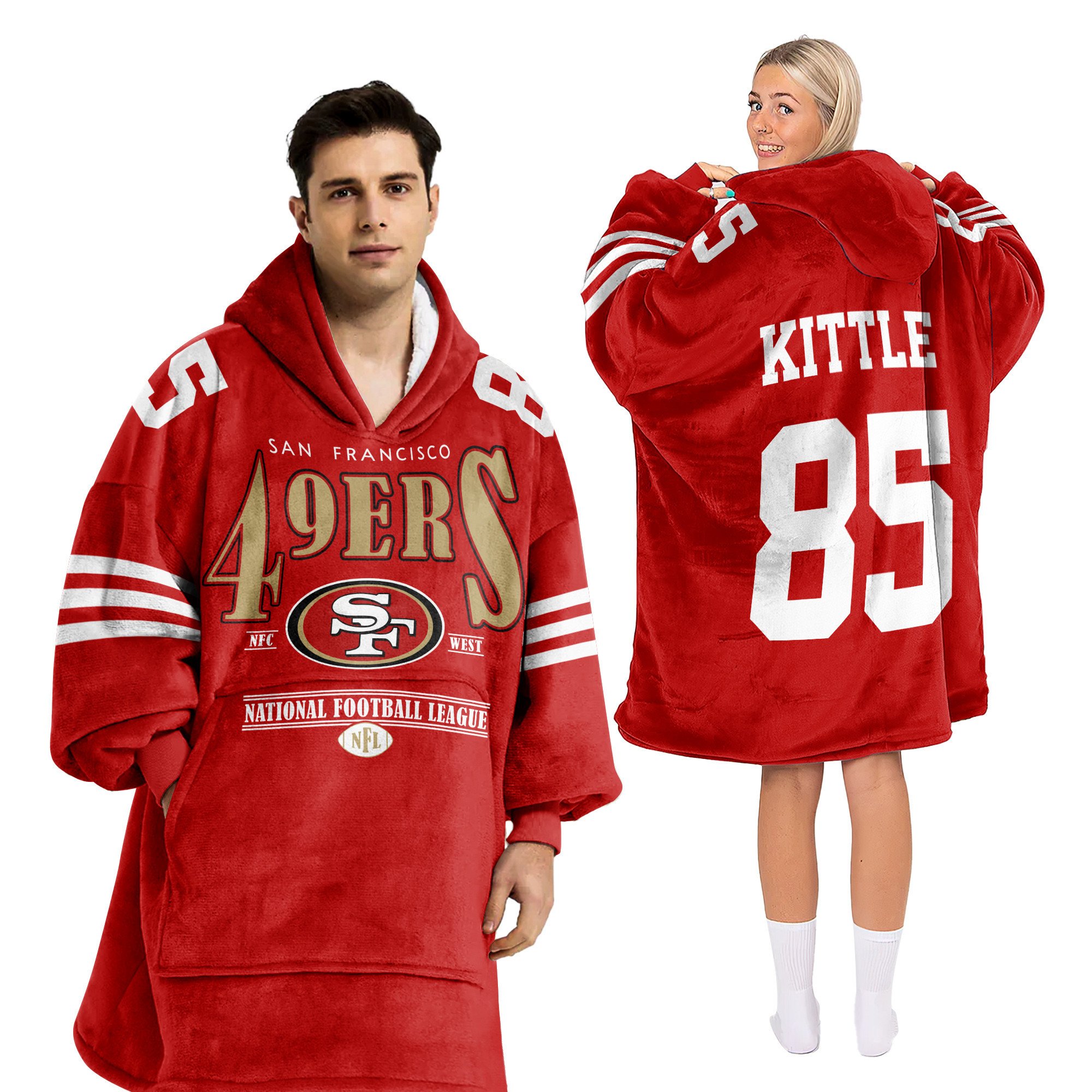 Adult San Francisco 49ers Football Unisex Blanket Hoodie