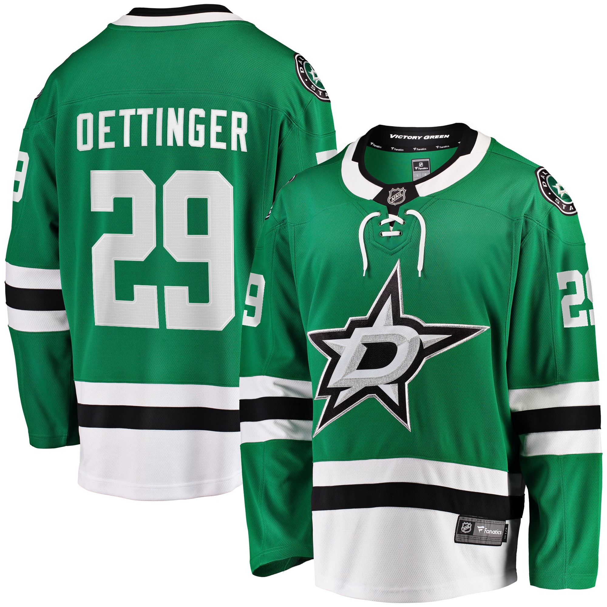 Jake Oettinger Dallas Stars Home Breakaway Player Jersey - Kelly Green