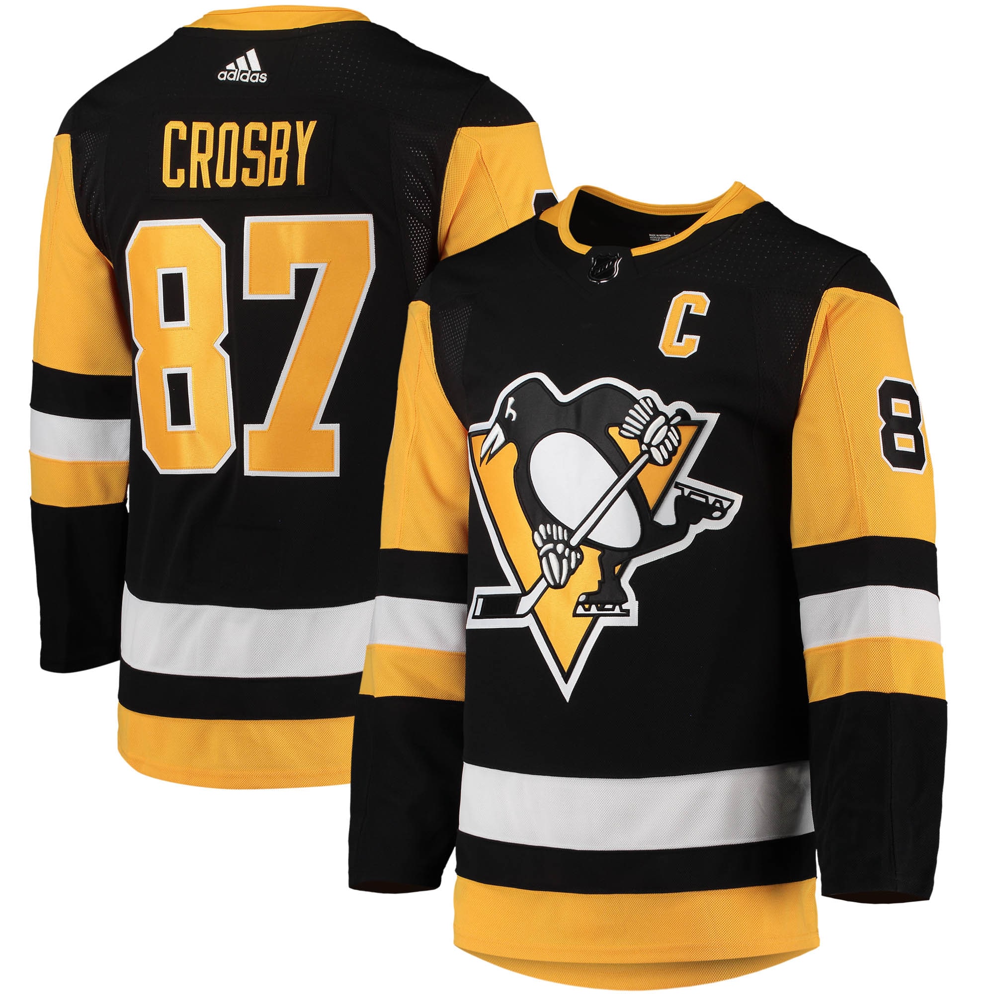 Sidney Crosby Pittsburgh Penguins  Home Captain Patch Primegreen Authentic Pro Player Jersey - Black