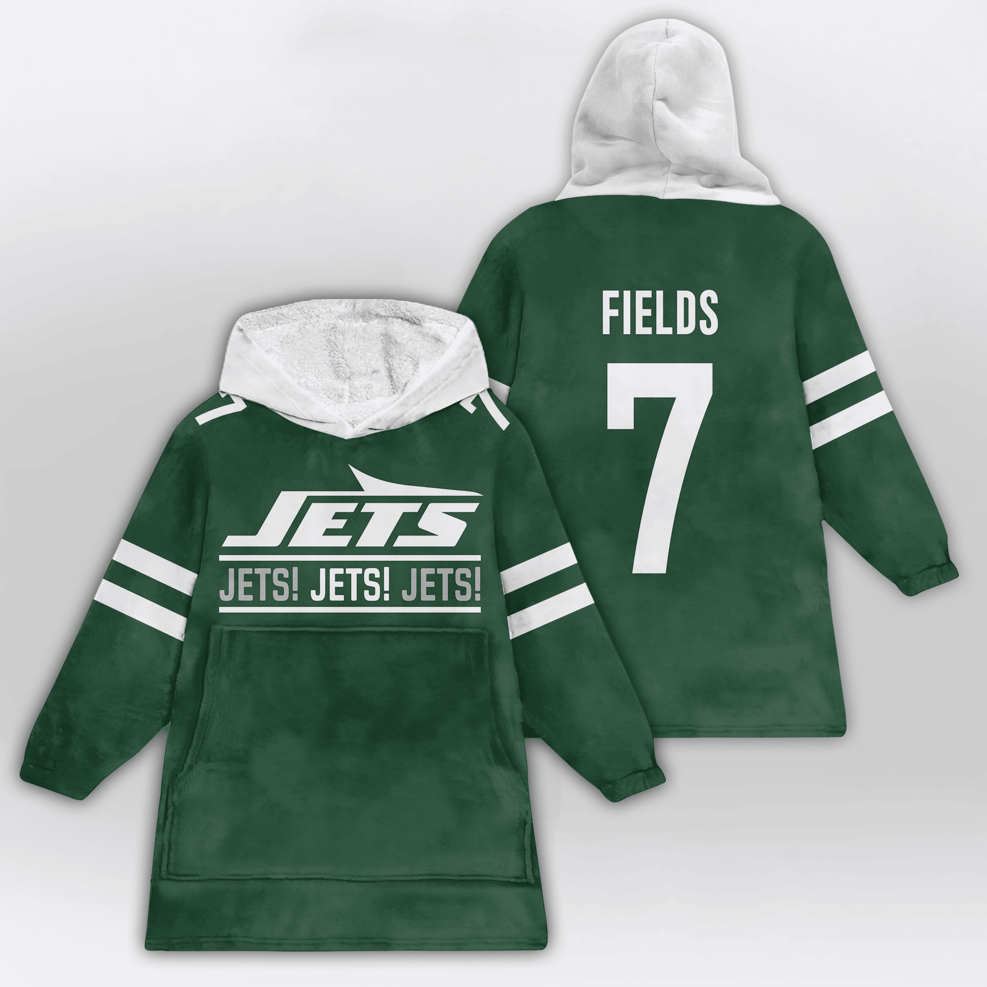 New York J Football Unisex Blanket Hoodie