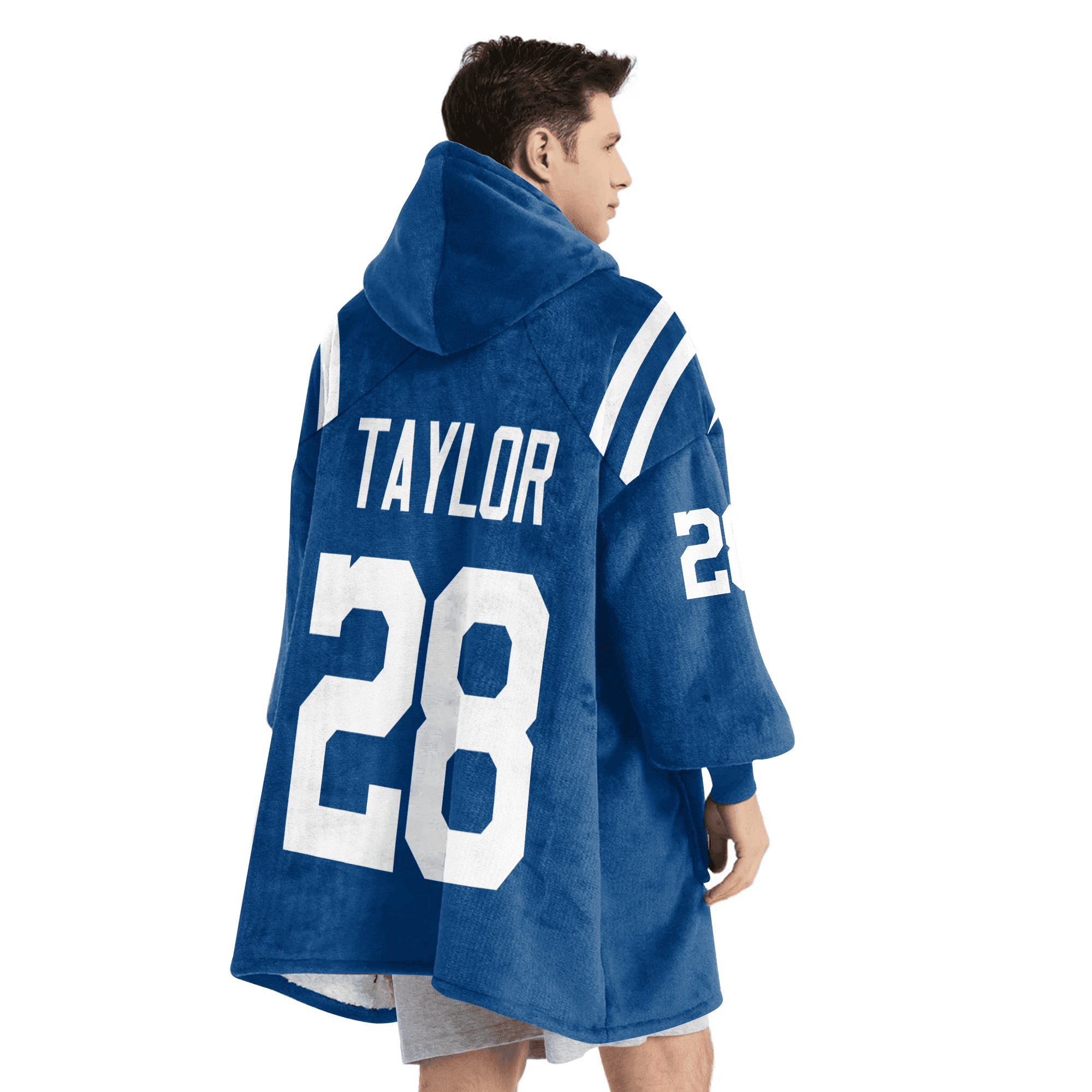 Adult 28 Indianapolis Football Unisex Blanket Hoodie
