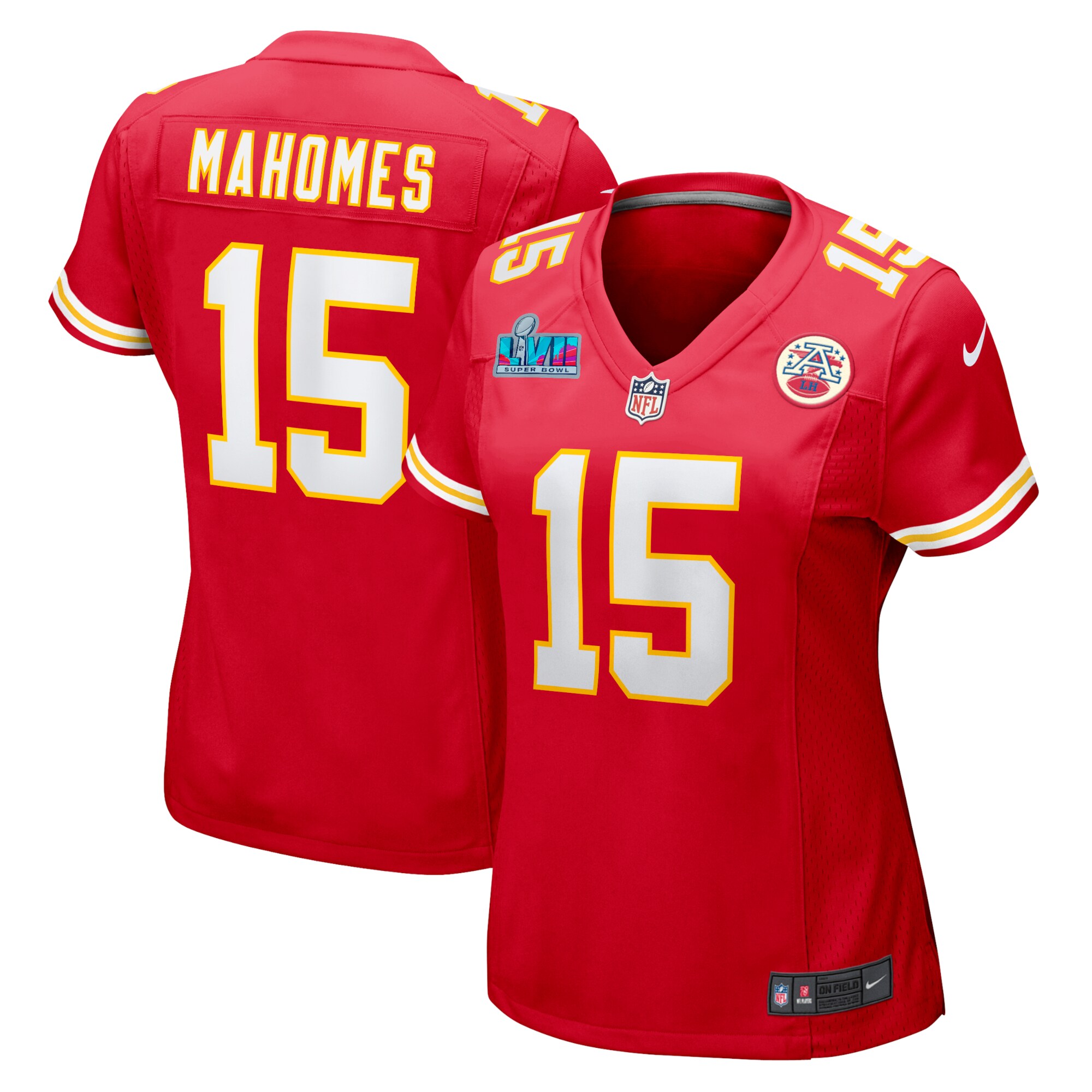 Patrick Mahomes Kansas City Chiefs  Women's Super Bowl LVII Patch Game Jersey - Red