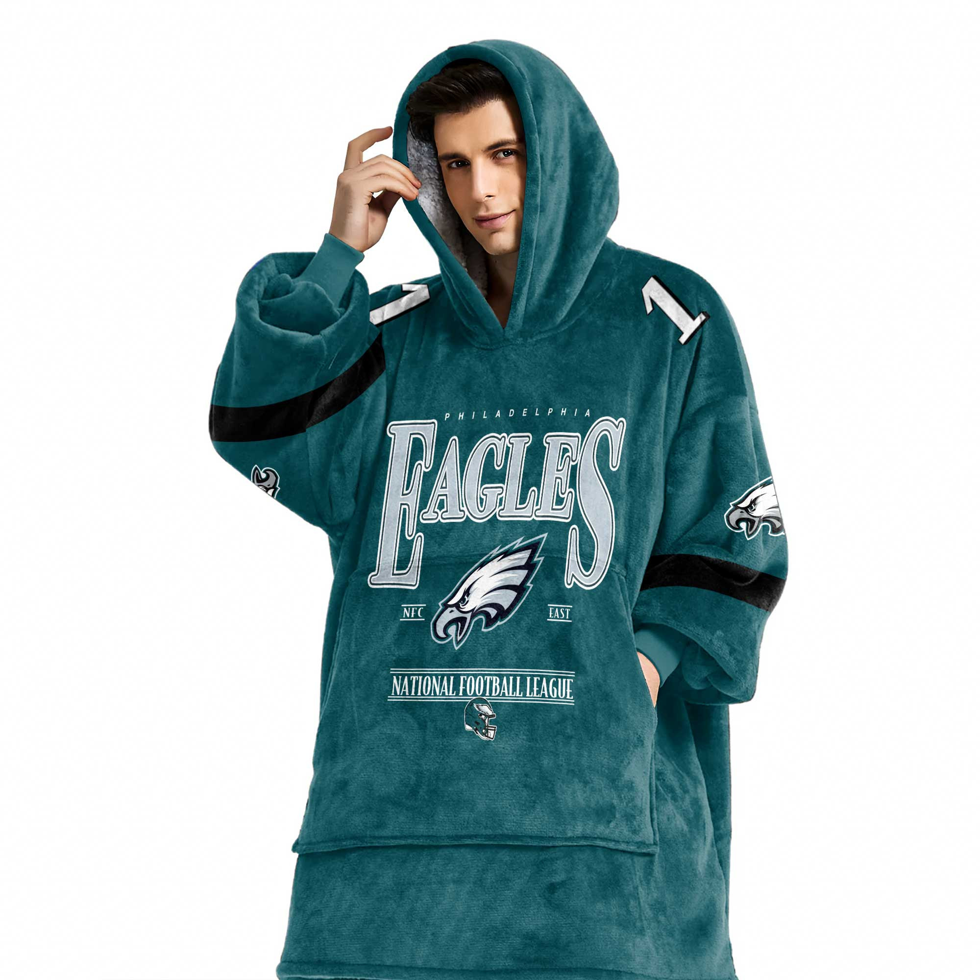Adult 1 Philadelphia Football Unisex Blanket Hoodie