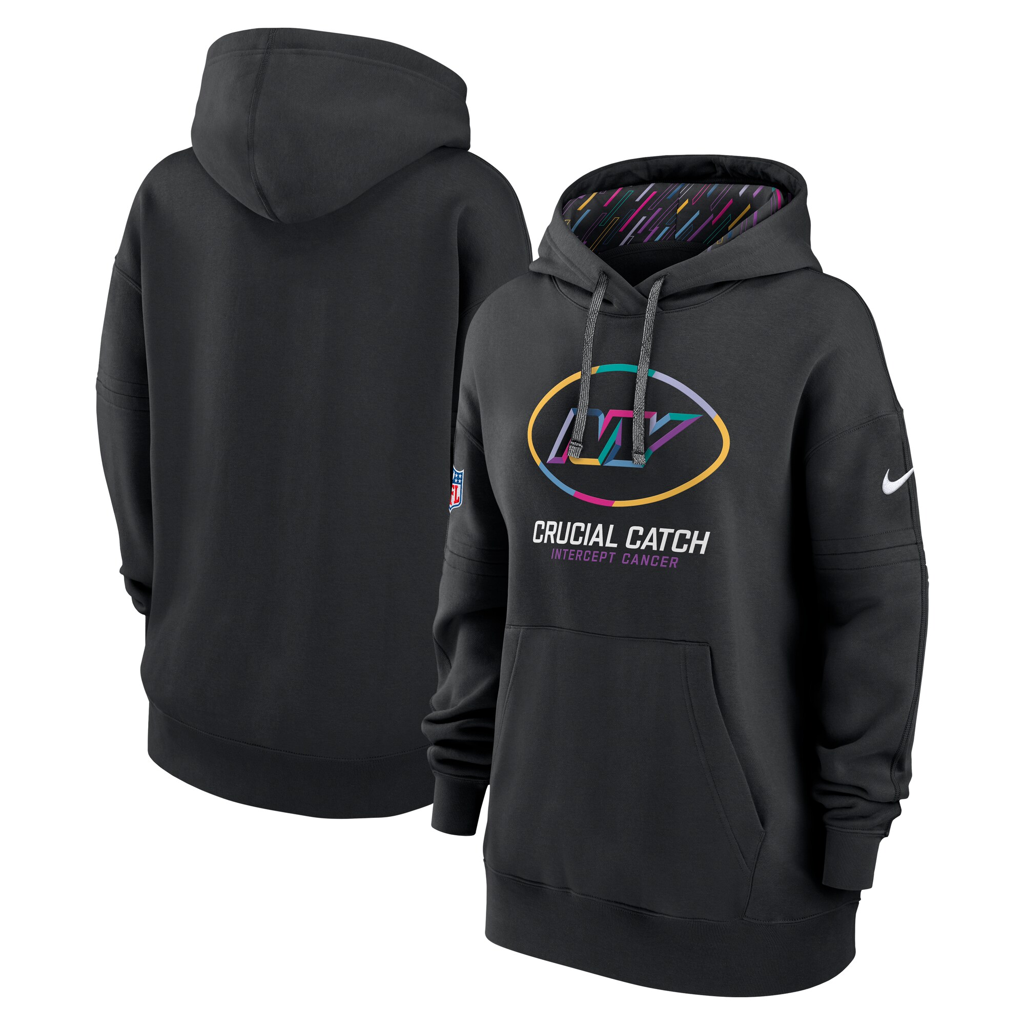 New York Jets Women's 2024 NFL Crucial Catch Club Pullover Hoodie - Black