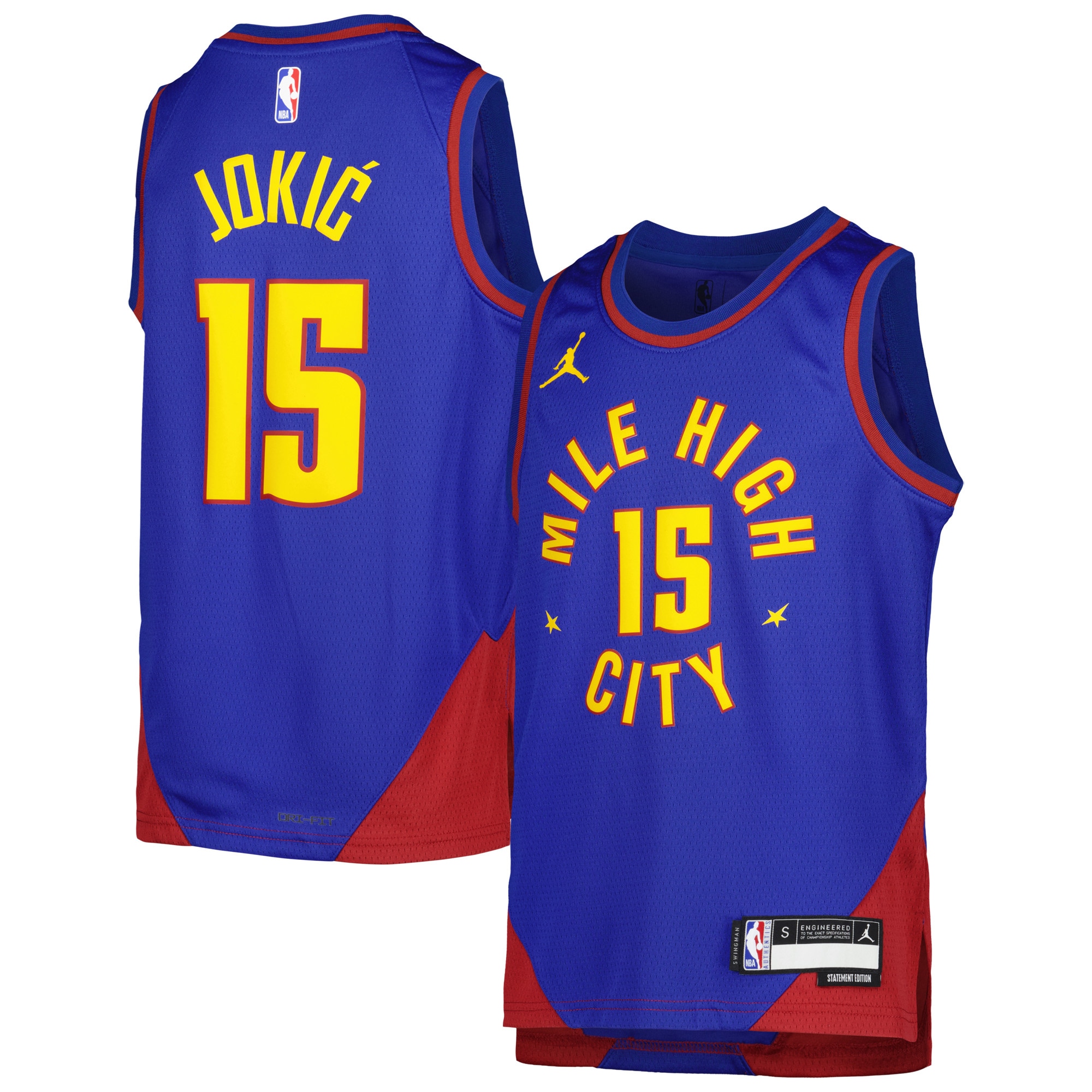 Nikola Jokic Denver Nuggets  Youth Swingman Jersey - Statement Edition - Blue