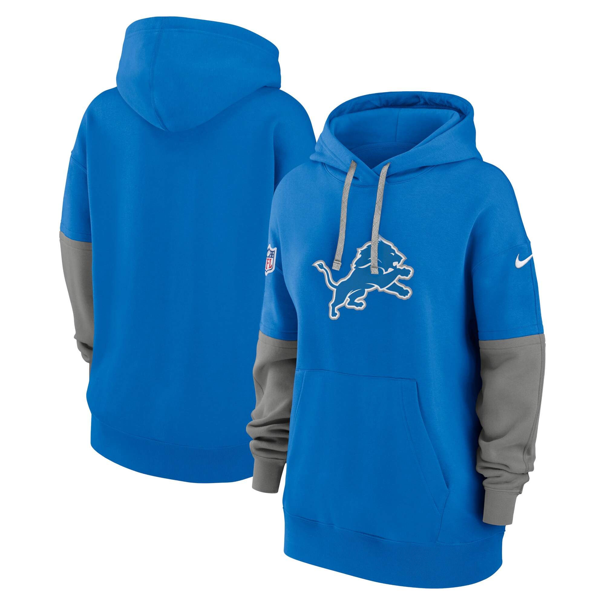 Detroit Lions Women's 2024 Sideline Essential Fleece Pullover Hoodie - Blue