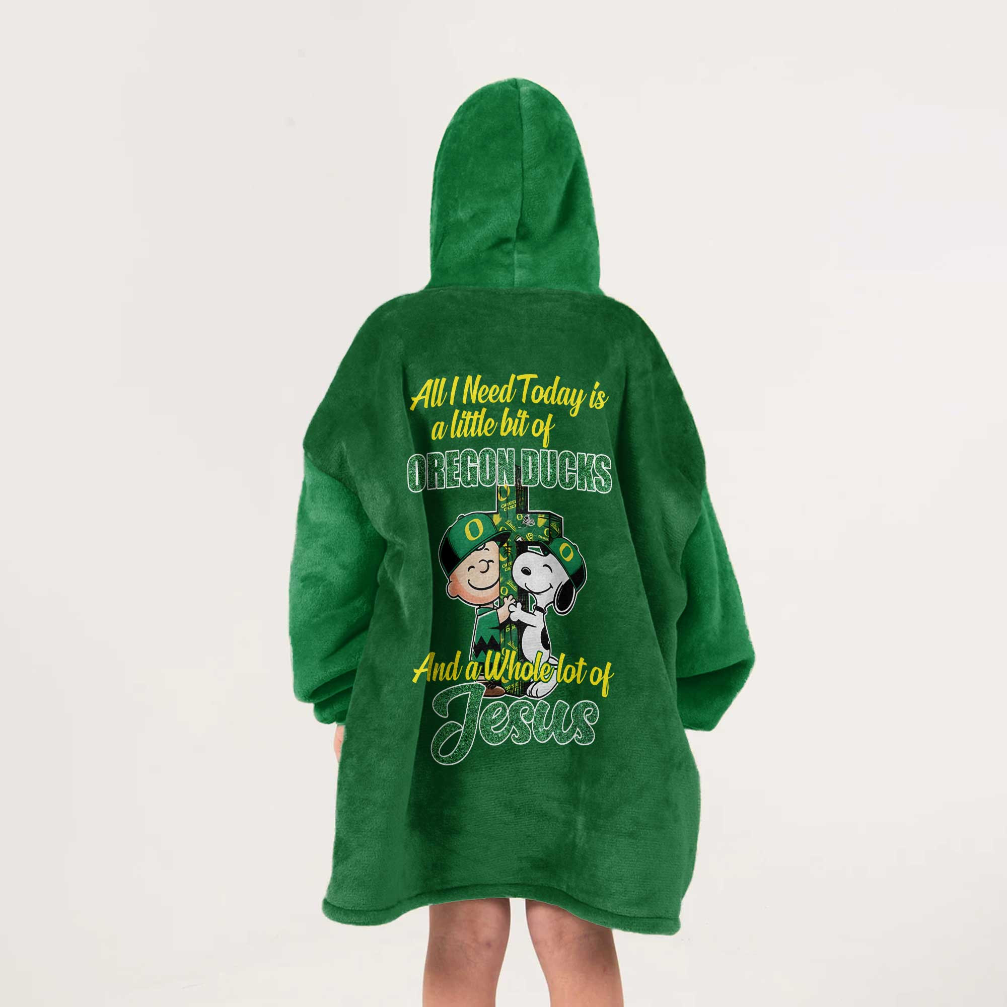Kid Oregon Football Unisex Blanket Hoodie
