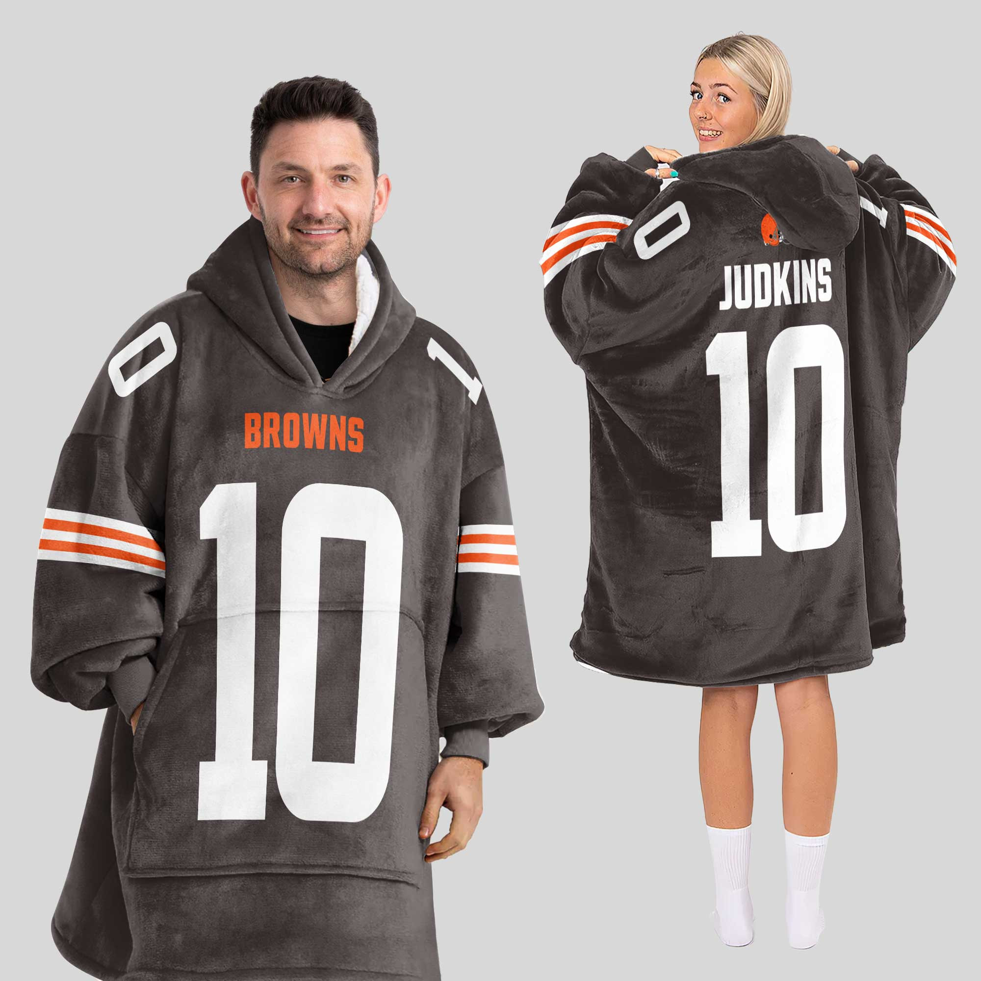Q.J 10 Cleveland Football Unisex Blanket Hoodie