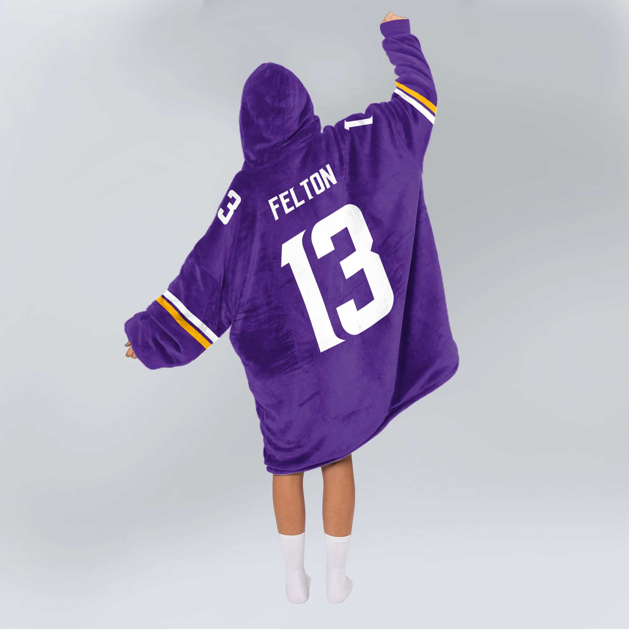Adult 13 Minnesota Football Unisex Blanket Hoodie