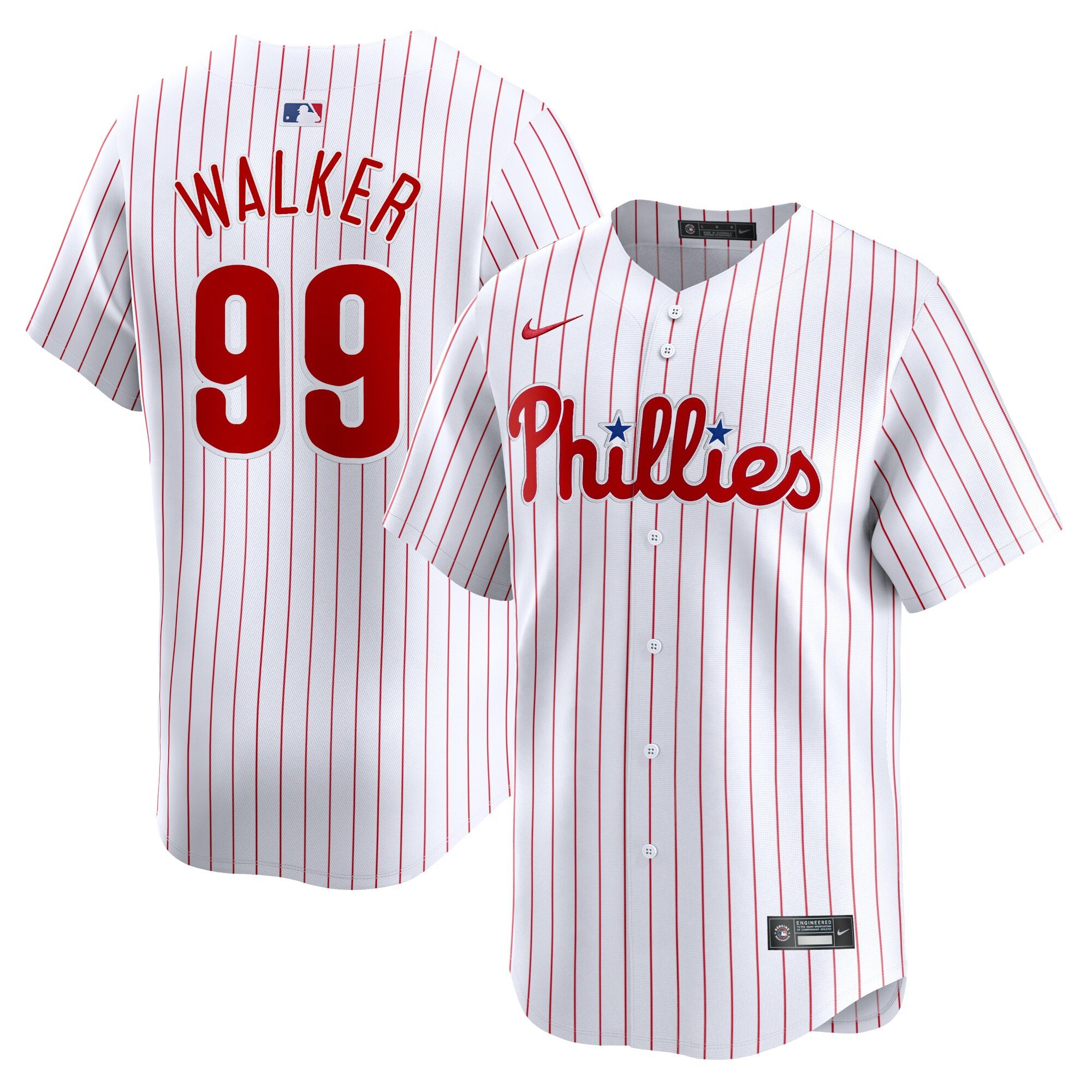 Men's Philadelphia Phillies #99 Taijuan Walker  White Home Limited Player Jersey