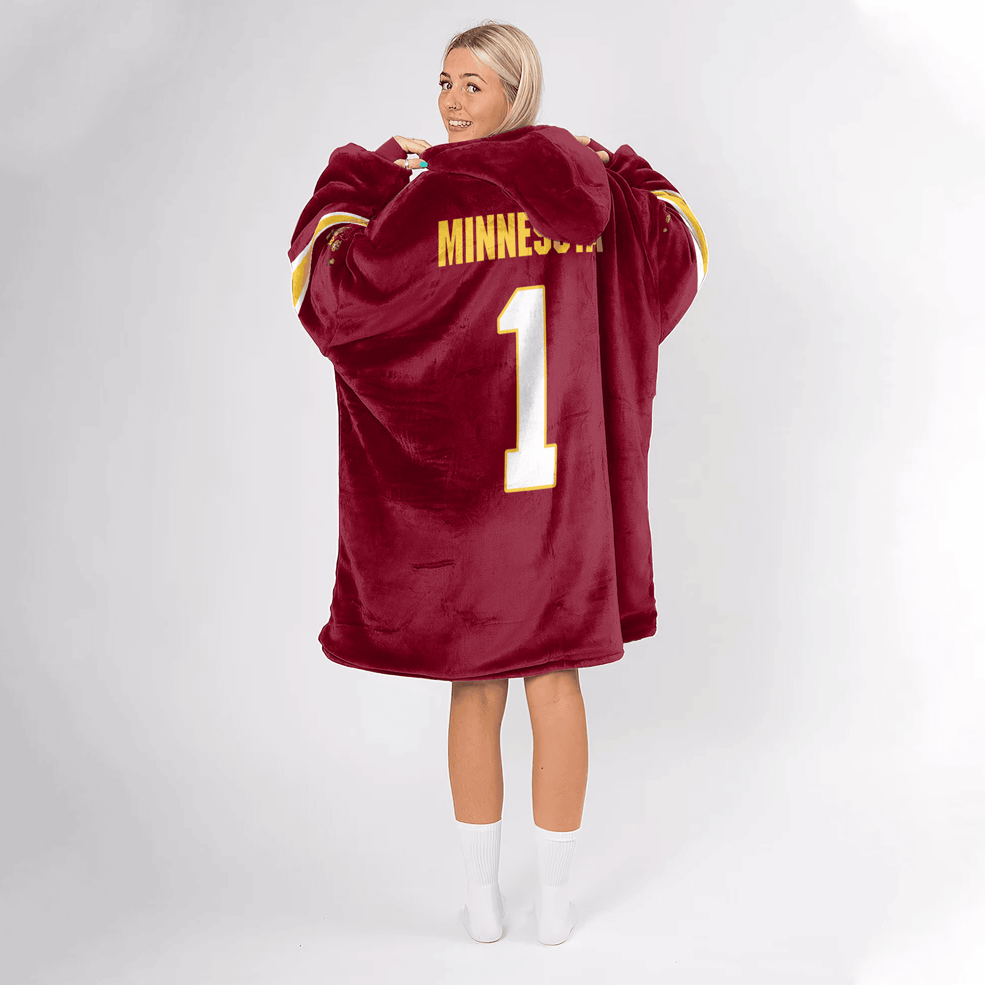 Adult 1 Minnesota Football Unisex Blanket Hoodie