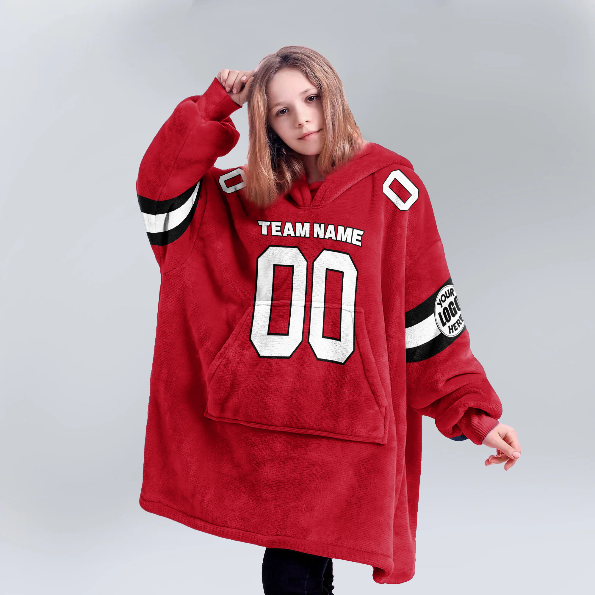 Adult Custom Blanket Hoodie Georgia Inspired Color