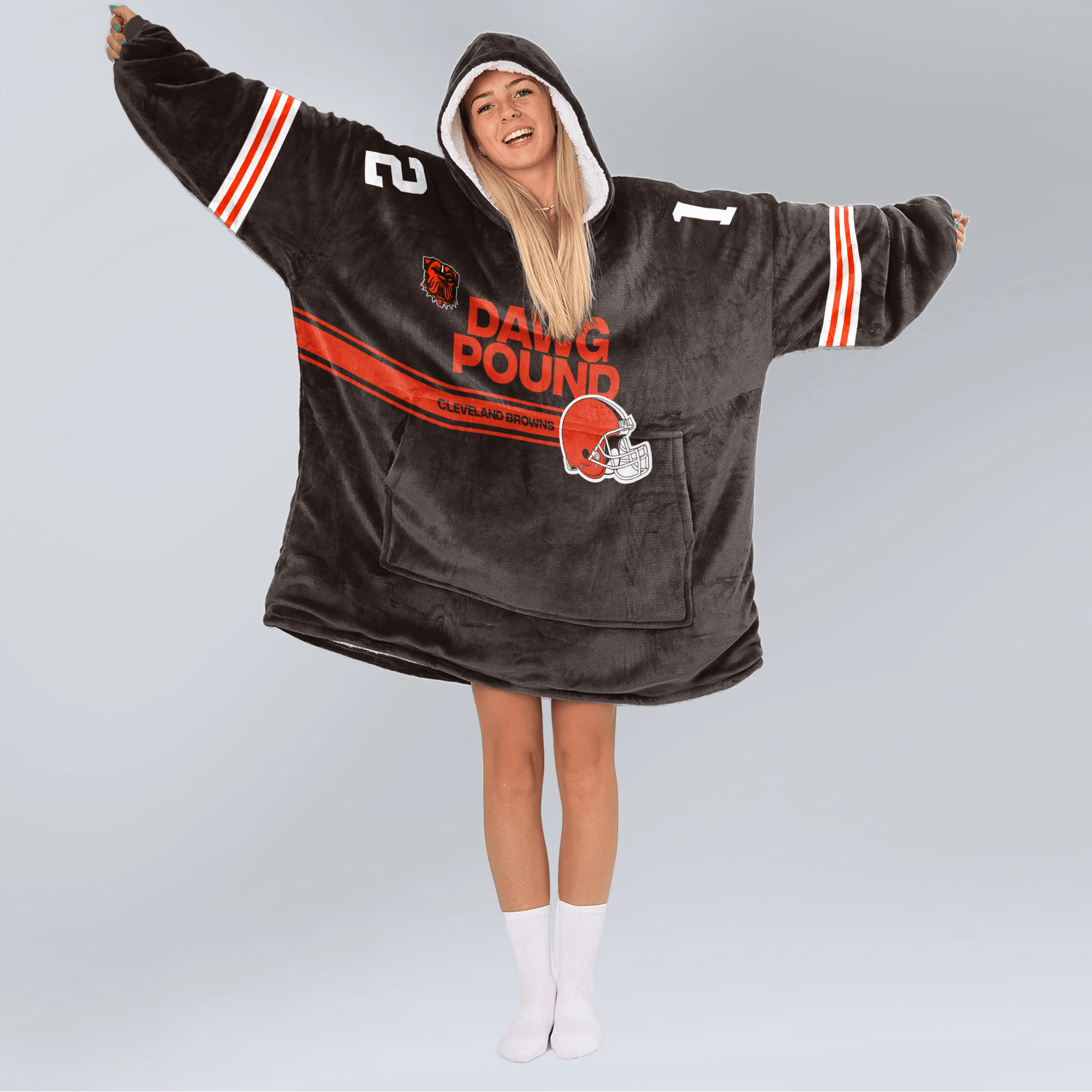 Dawg Pound Cleveland Football Unisex Blanket Hoodie