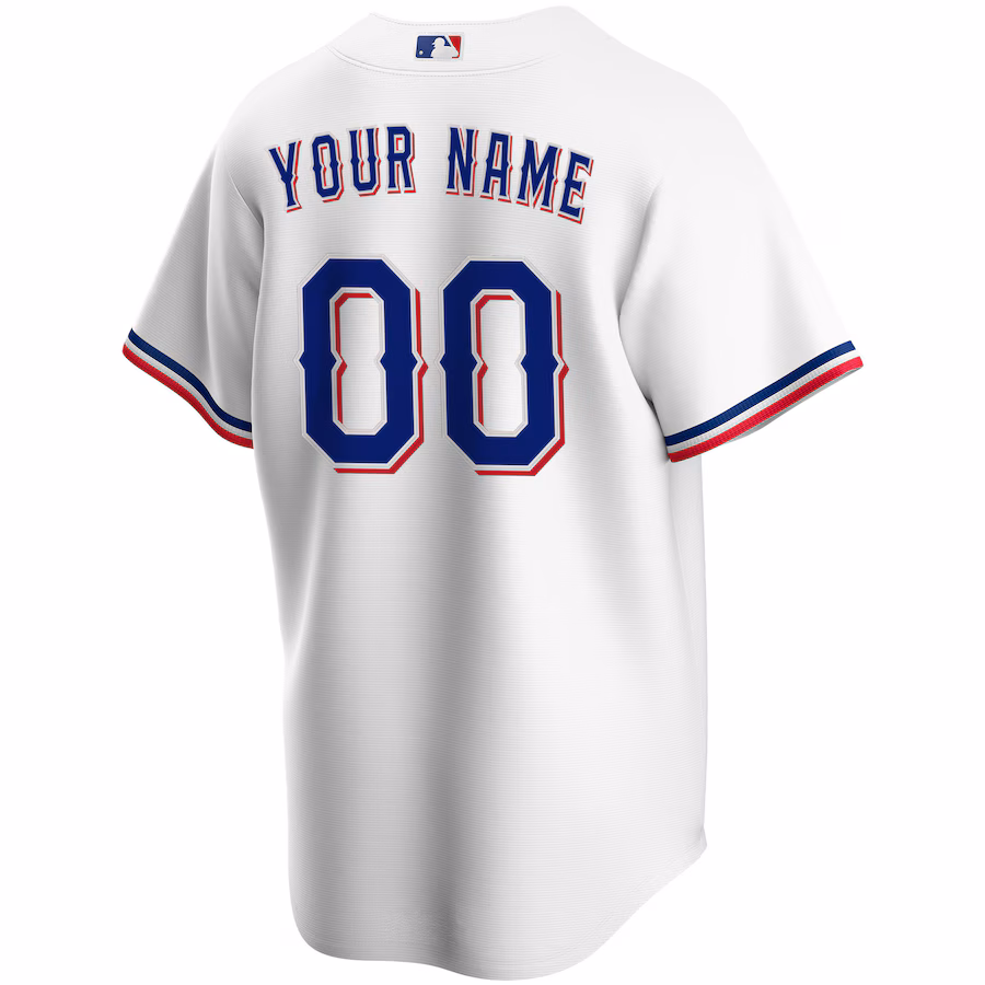 Men's Texas Rangers White Home Replica Custom Jersey