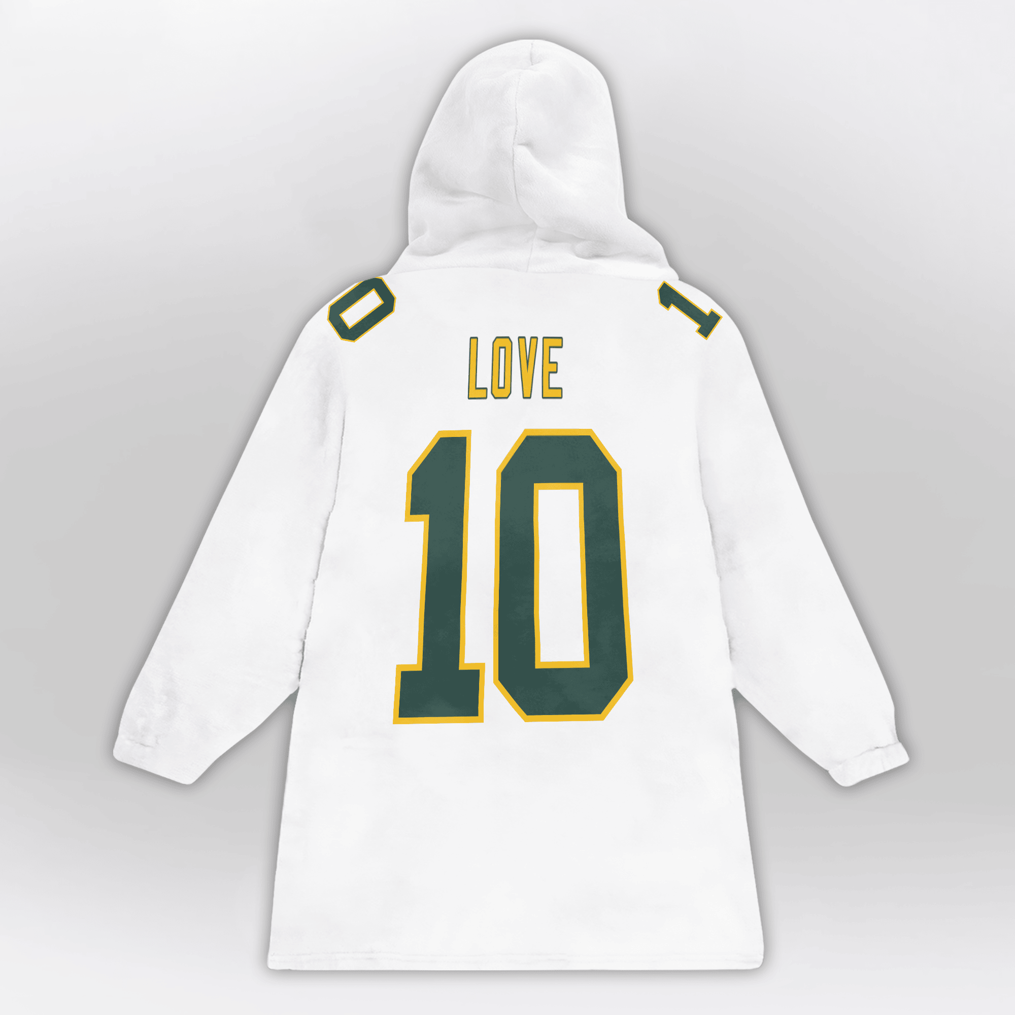 Adult J.L 10 Captain Green Bay Football Unisex Blanket Hoodie