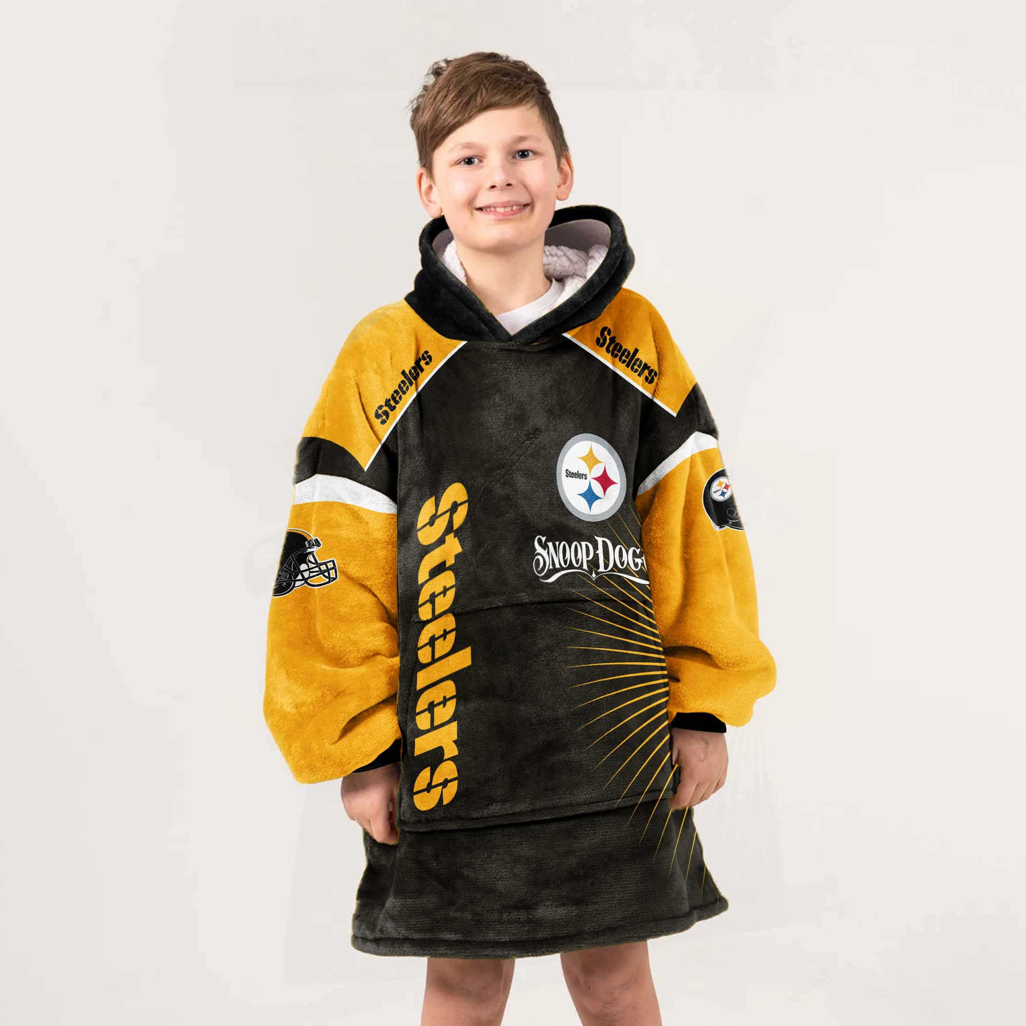 Adult S.D Pittsburgh Football Unisex Blanket Hoodie