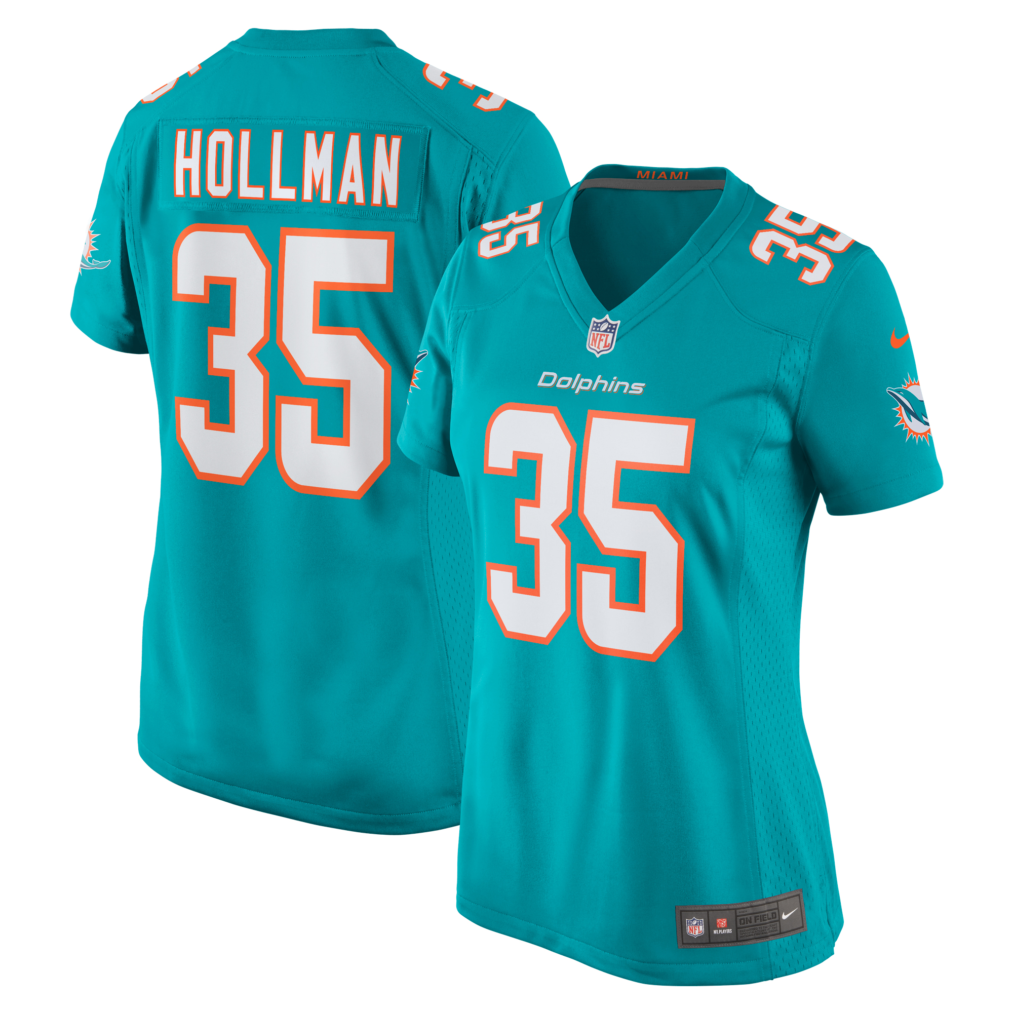 Ka'Dar Hollman Miami Dolphins Women's Home Game Player Jersey - Aqua