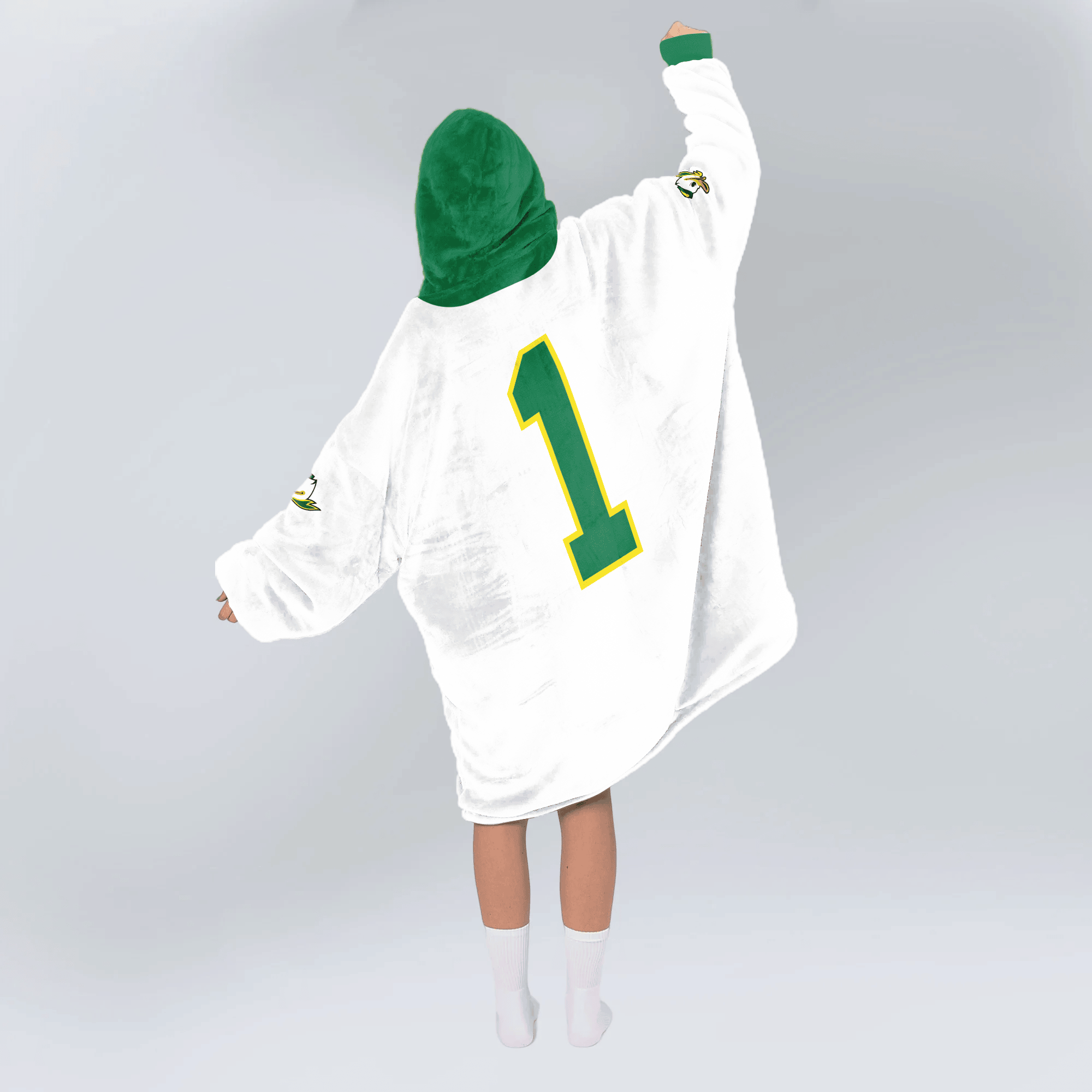 Adult #1 Oregon Football Unisex Blanket Hoodie