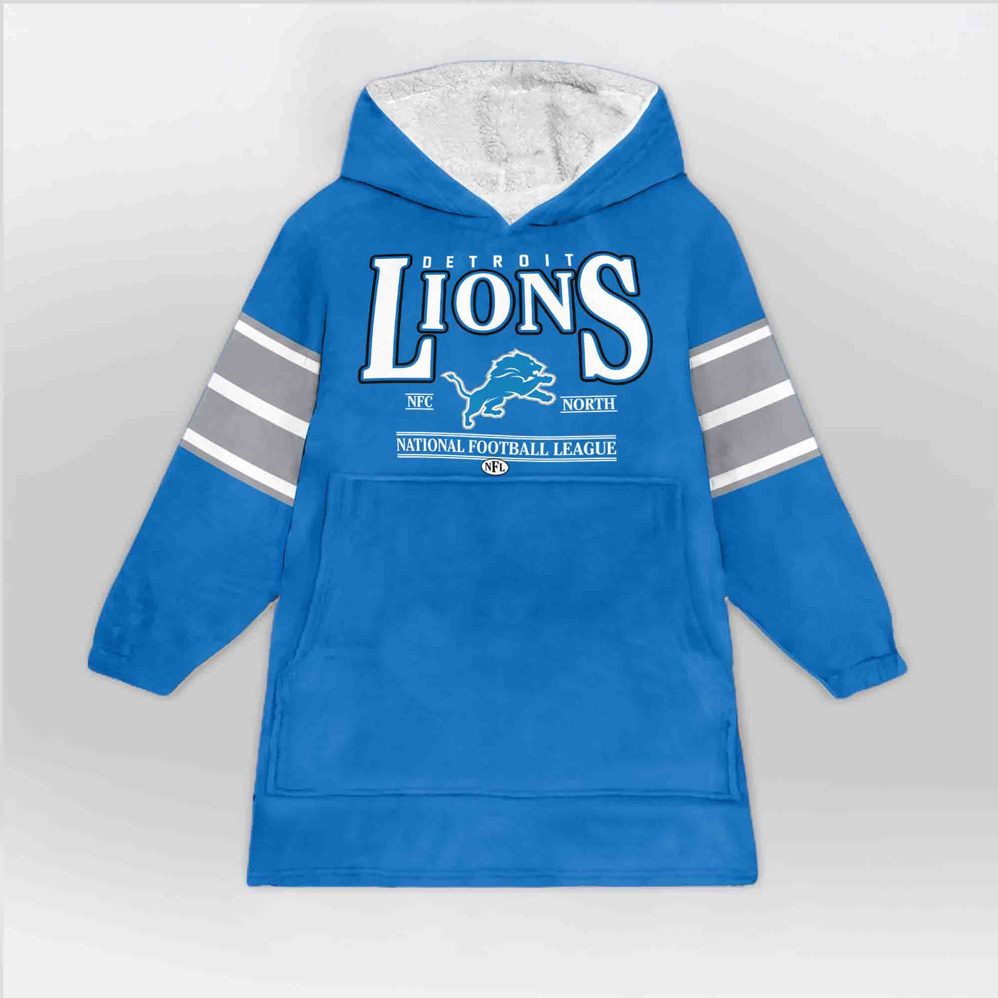 Adult JG 16 Detroit Football Unisex Blanket Hoodie