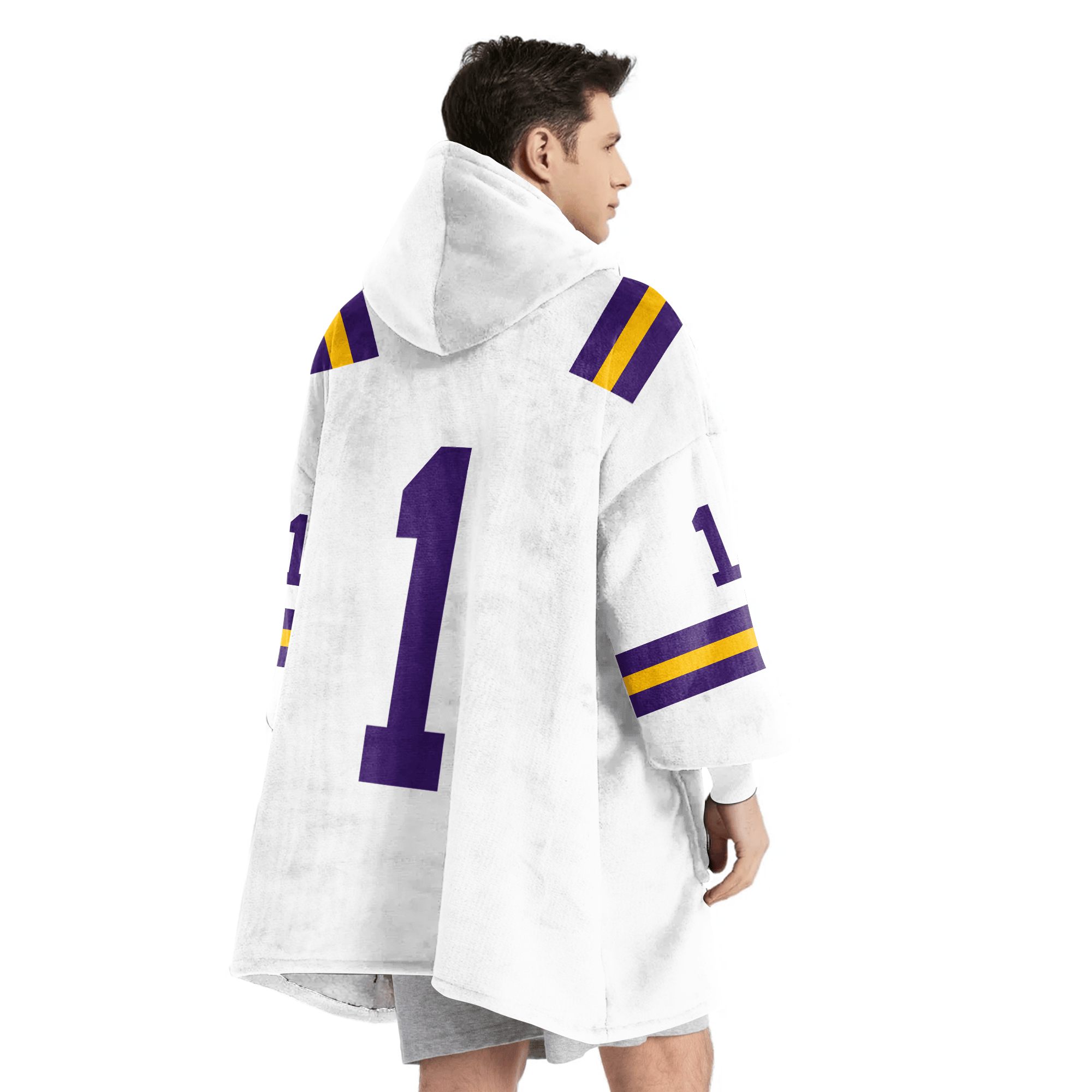 Adult #1 LSU Football Unisex Blanket Hoodie