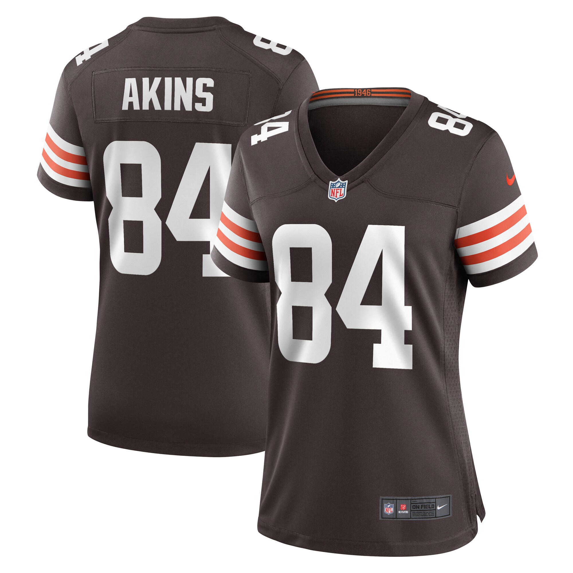 Akins Cleveland Browns Women's Game Player Jersey - Brown