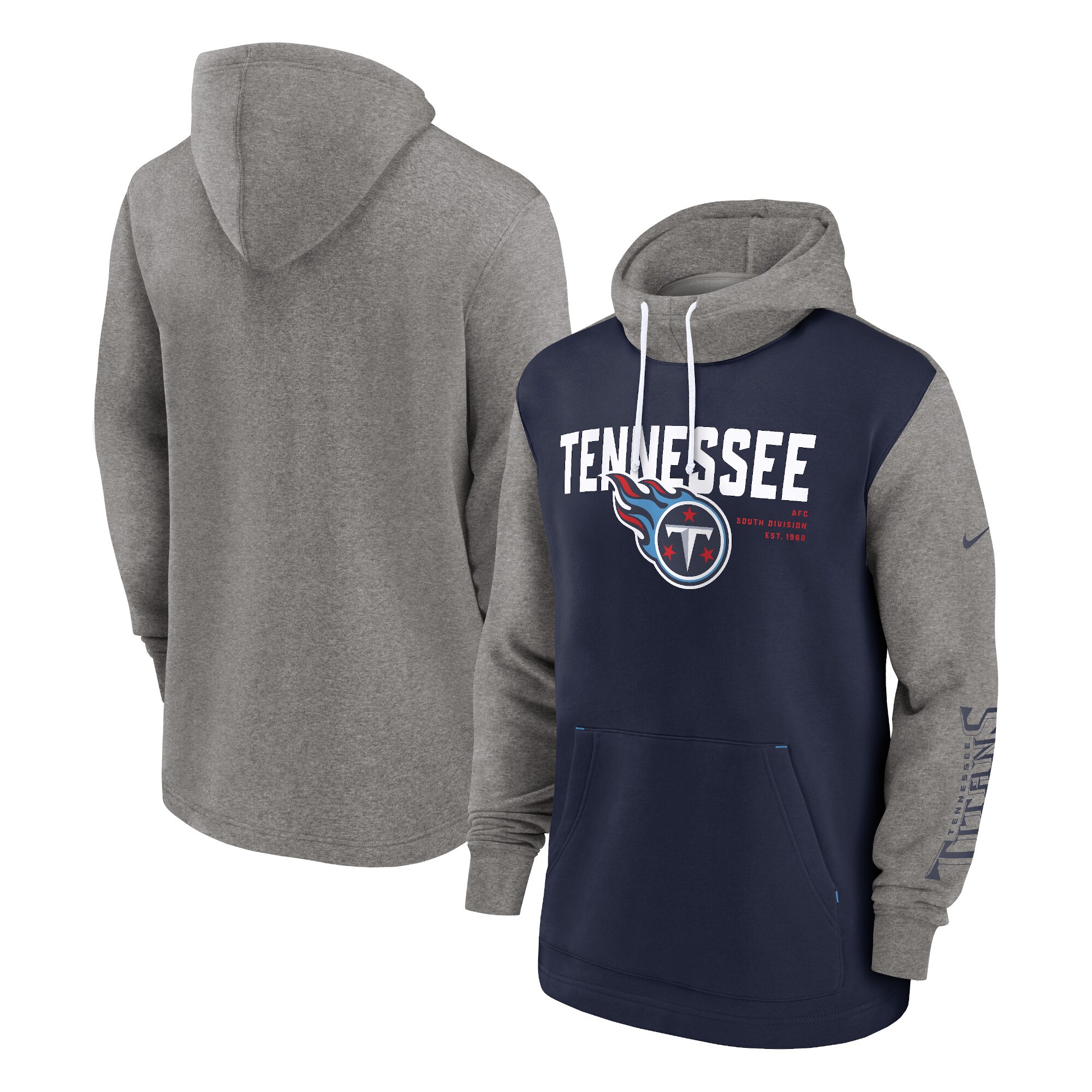 Tennessee Titans Fashion Color Block Pullover Hoodie - Navy