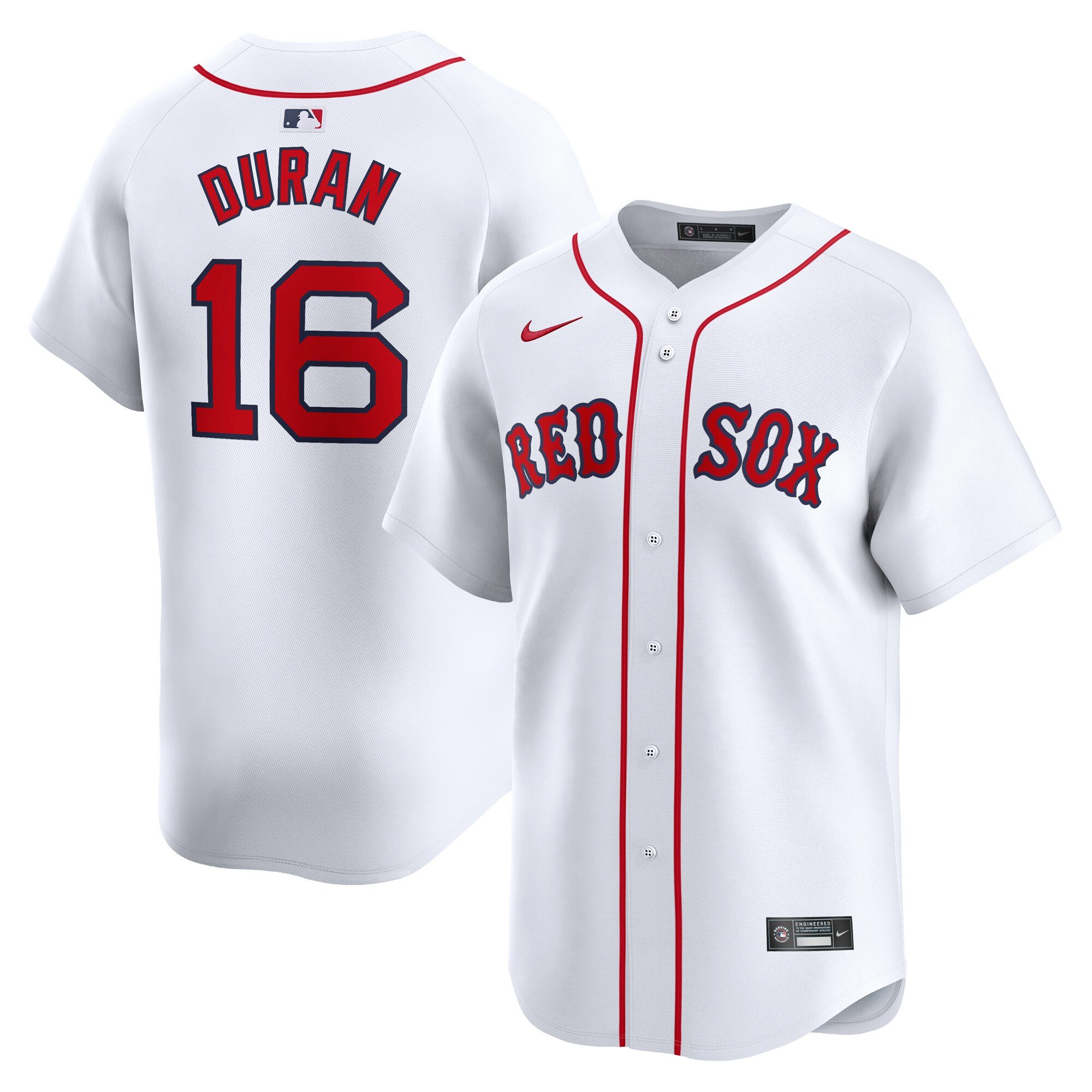 Men's Boston Red Sox #16 Jarren Duran  White Home Limited Player Jersey