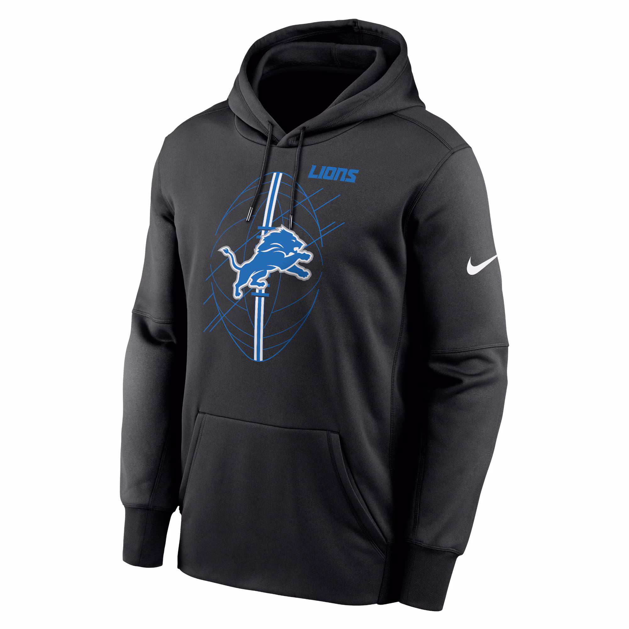 Detroit Lions Team Performance Pullover Hoodie - Black