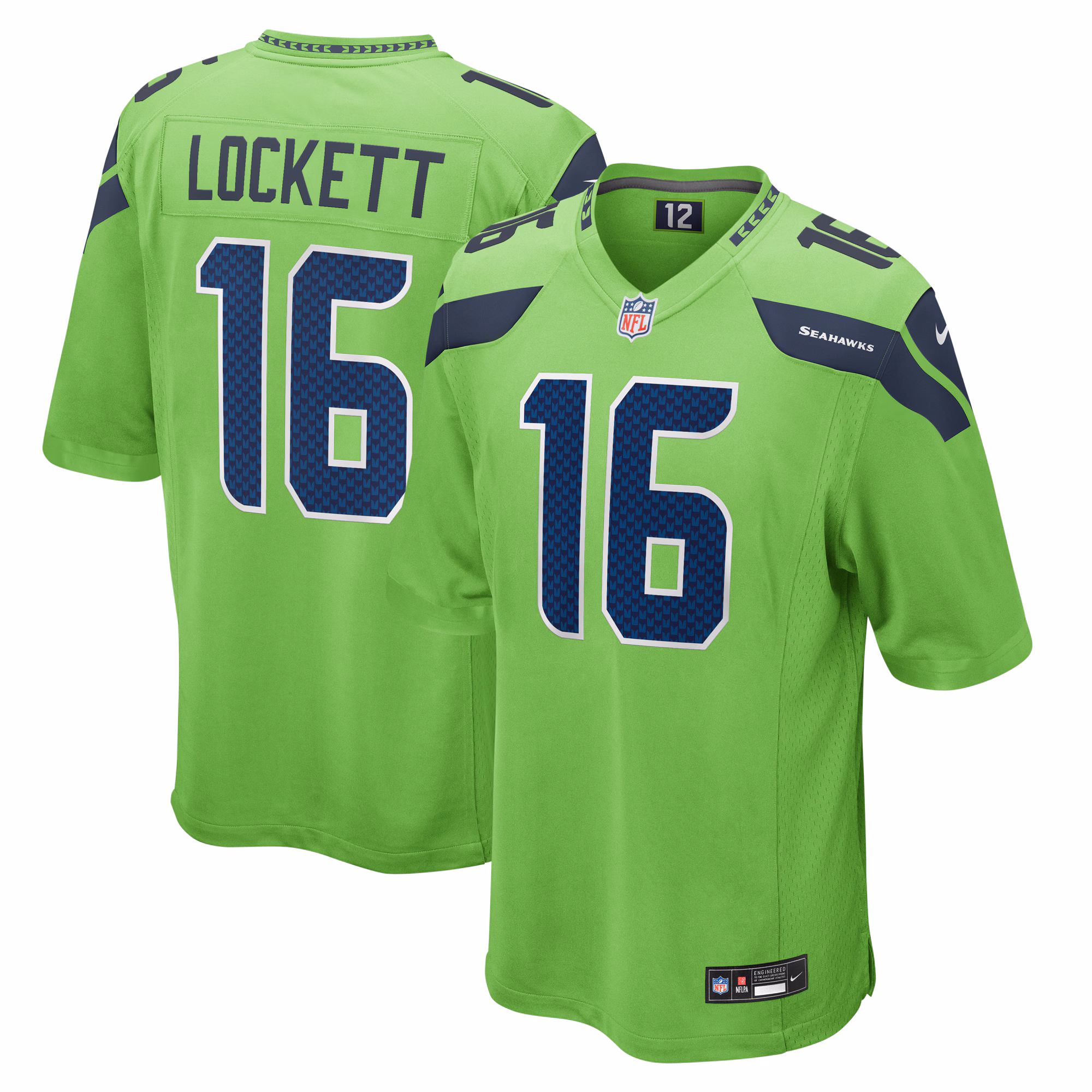 Tyler Lockett Seattle Seahawks  Game Jersey - Neon Green