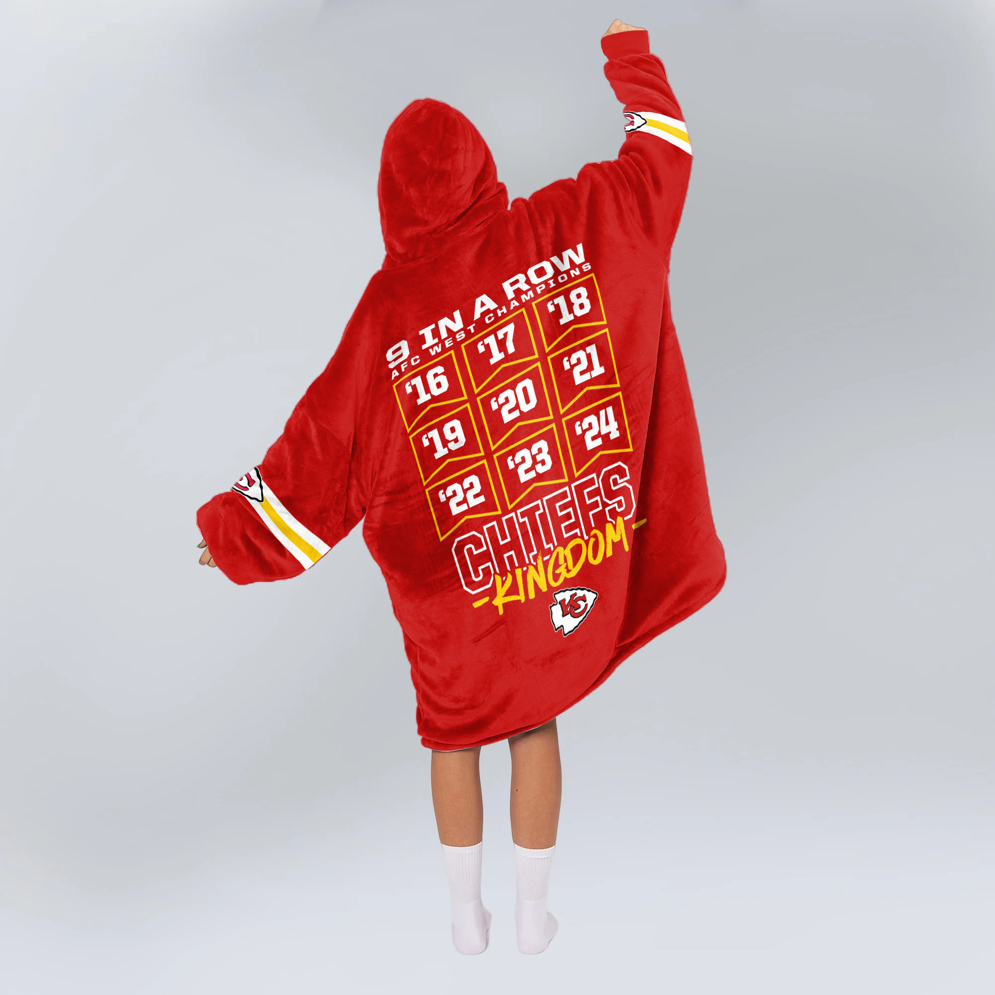 Adult 2024 Kansas City Football Unisex Blanket Hoodie